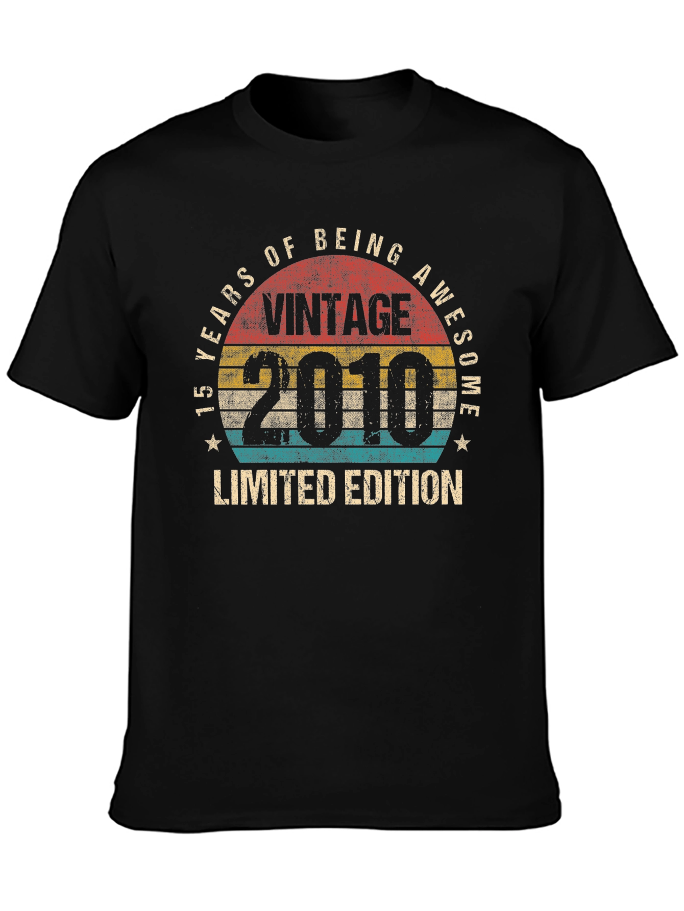 Black Vintage 2010 Limited Edition 15 Years of Being Awesome T-Shirt view 3