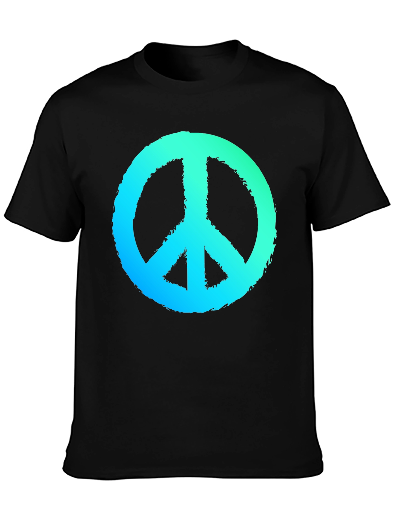 Black Peace Sign Graphic Black T-Shirt view 3