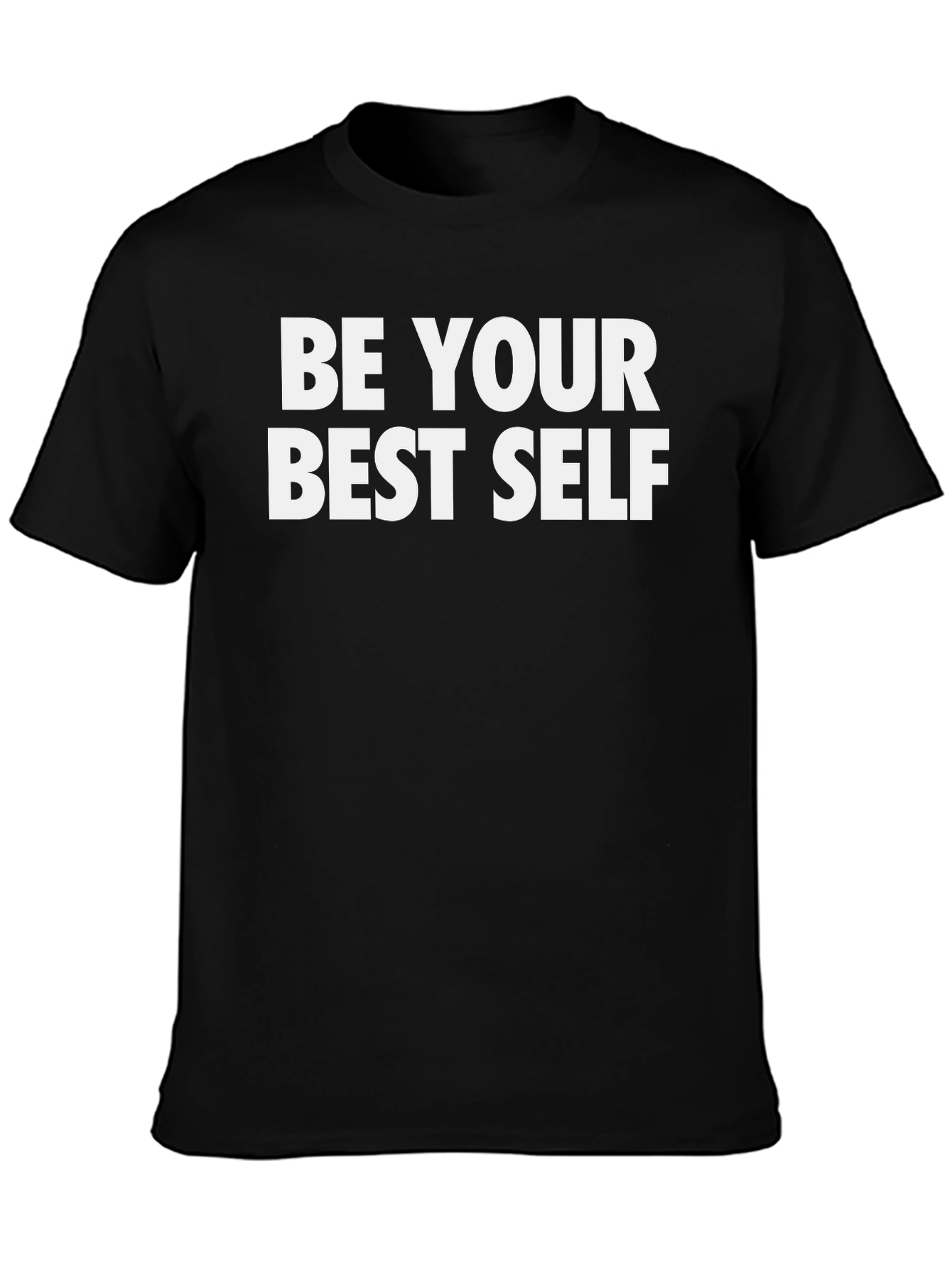Black Be Your Best Self T-Shirt - Motivational Black Tee view 3