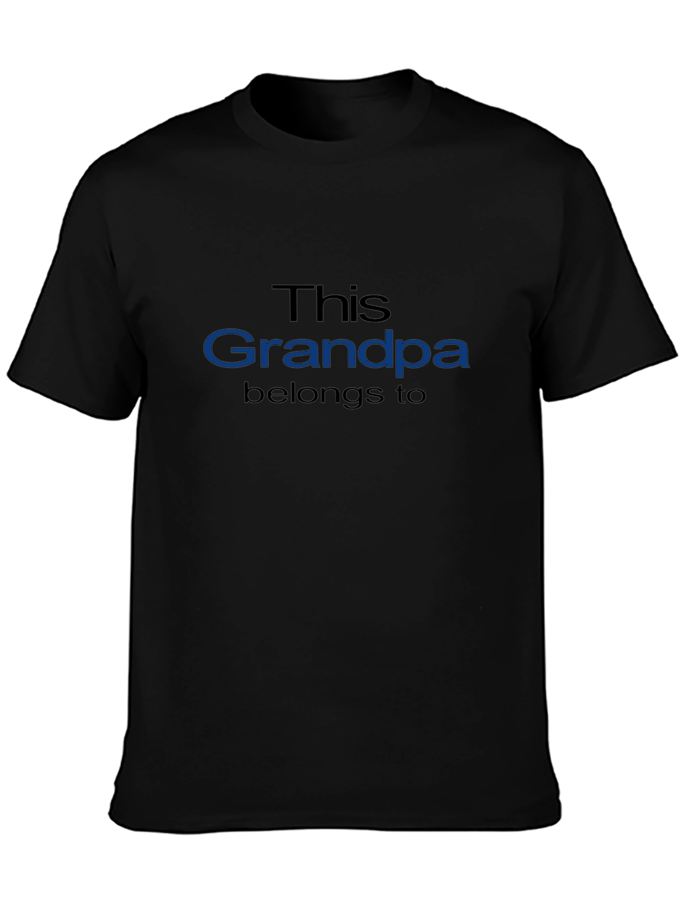 Black This Grandpa Belongs To T-Shirt - Novelty Graphic Tee view 3