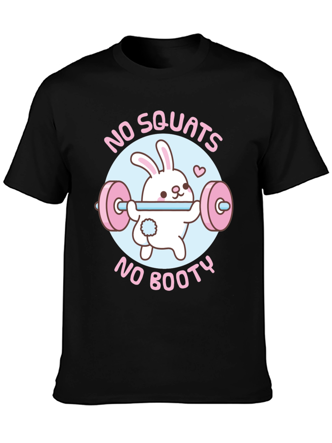 Black No Squats No Booty Funny Workout Shirt view 3