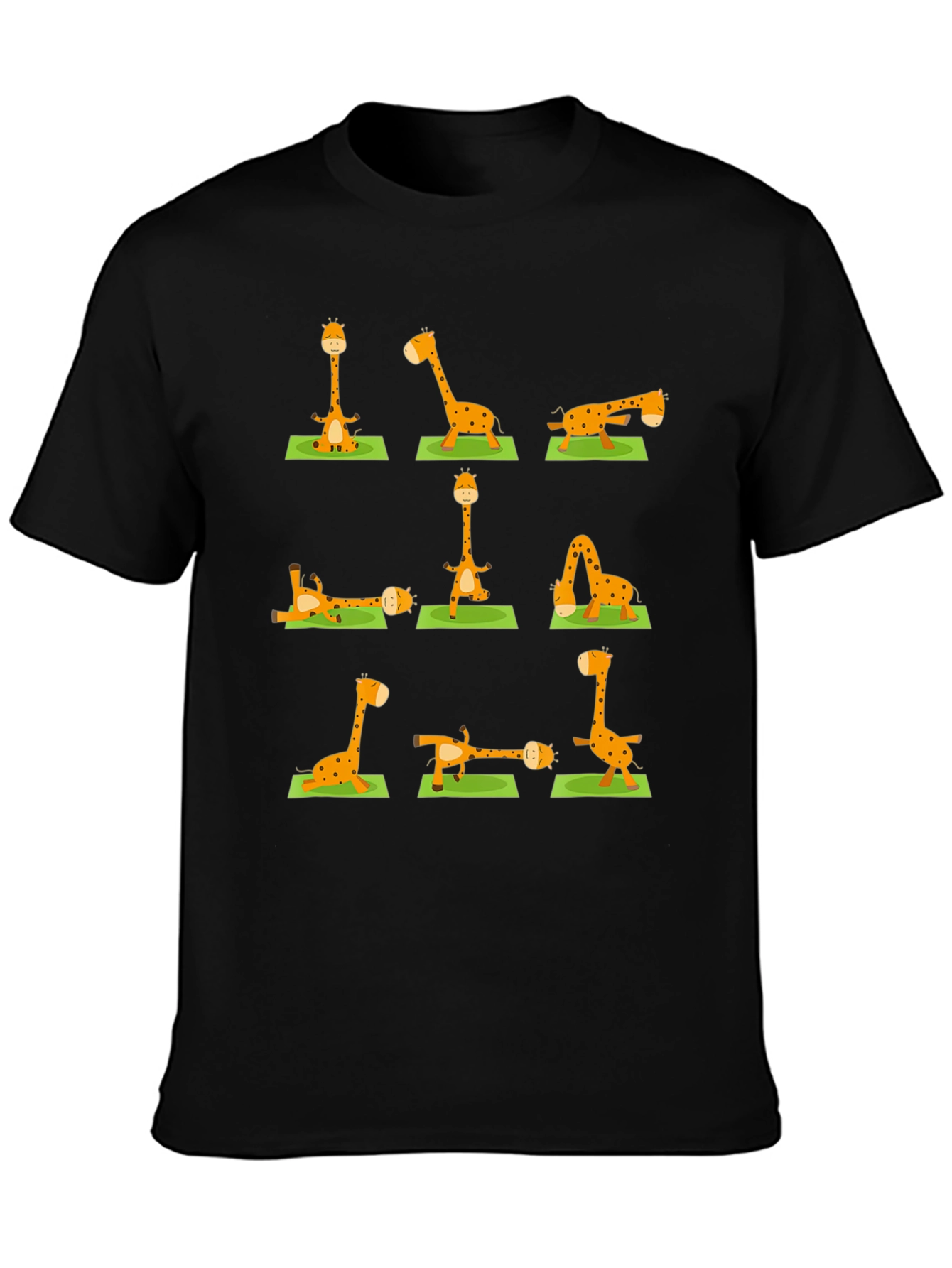 Black Yoga Giraffe T-Shirt - Zen Animal Tee view 3