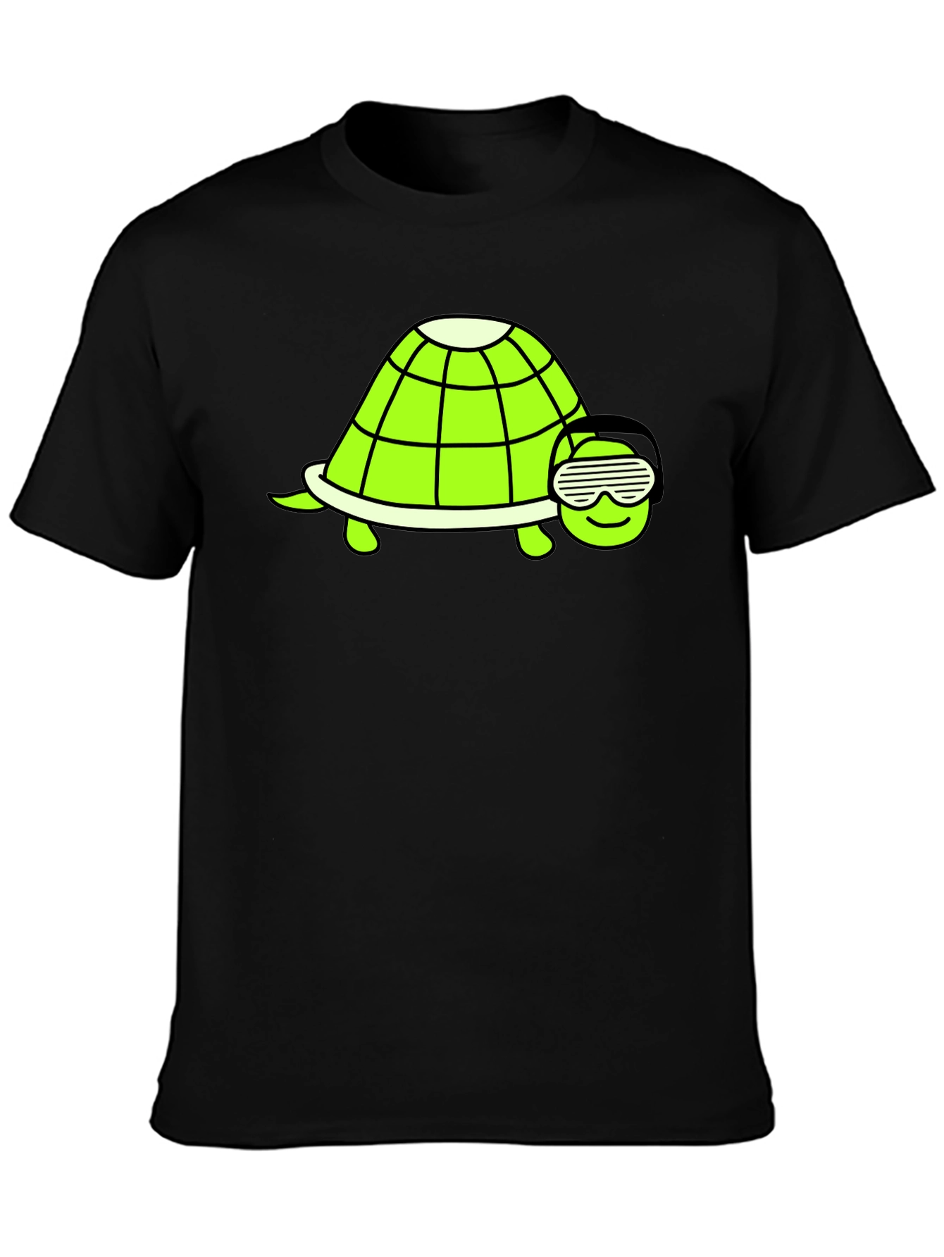 Black Cool Turtle Graphic T-Shirt - Black view 3