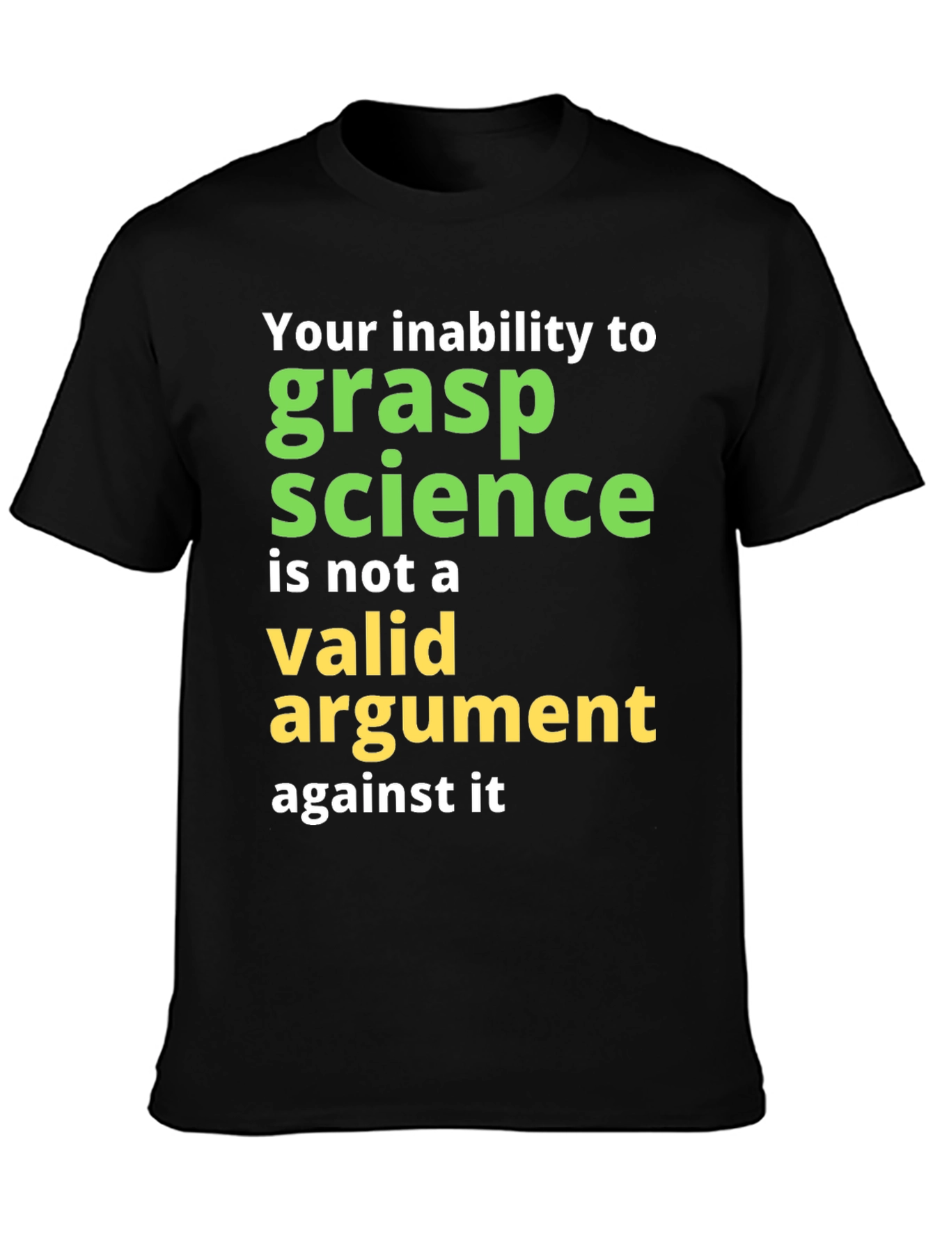 Black Science Humor T-Shirt: Grasp Science view 3