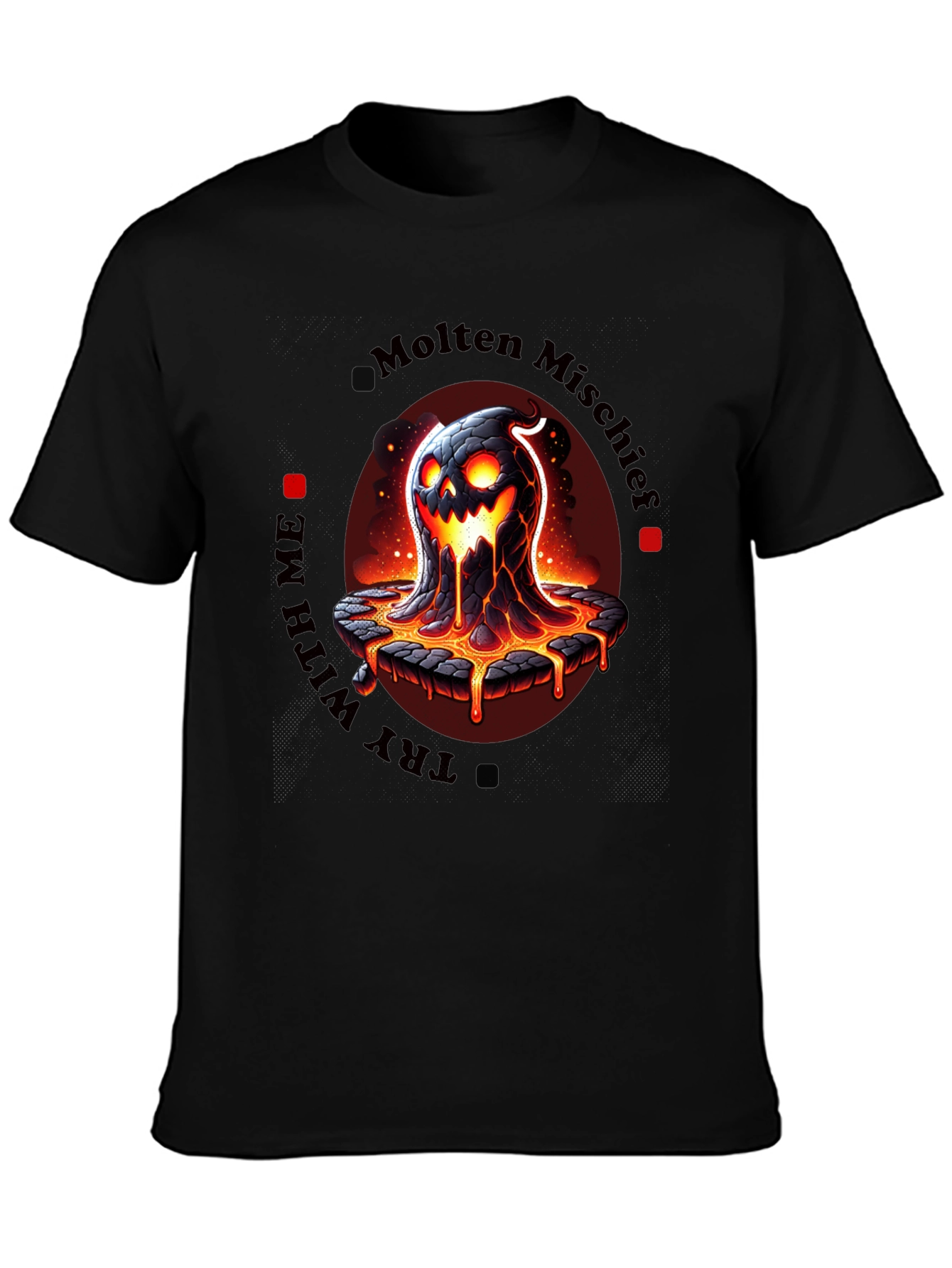 Black Molten Mischief Graphic T-Shirt - Lava Monster Design view 3
