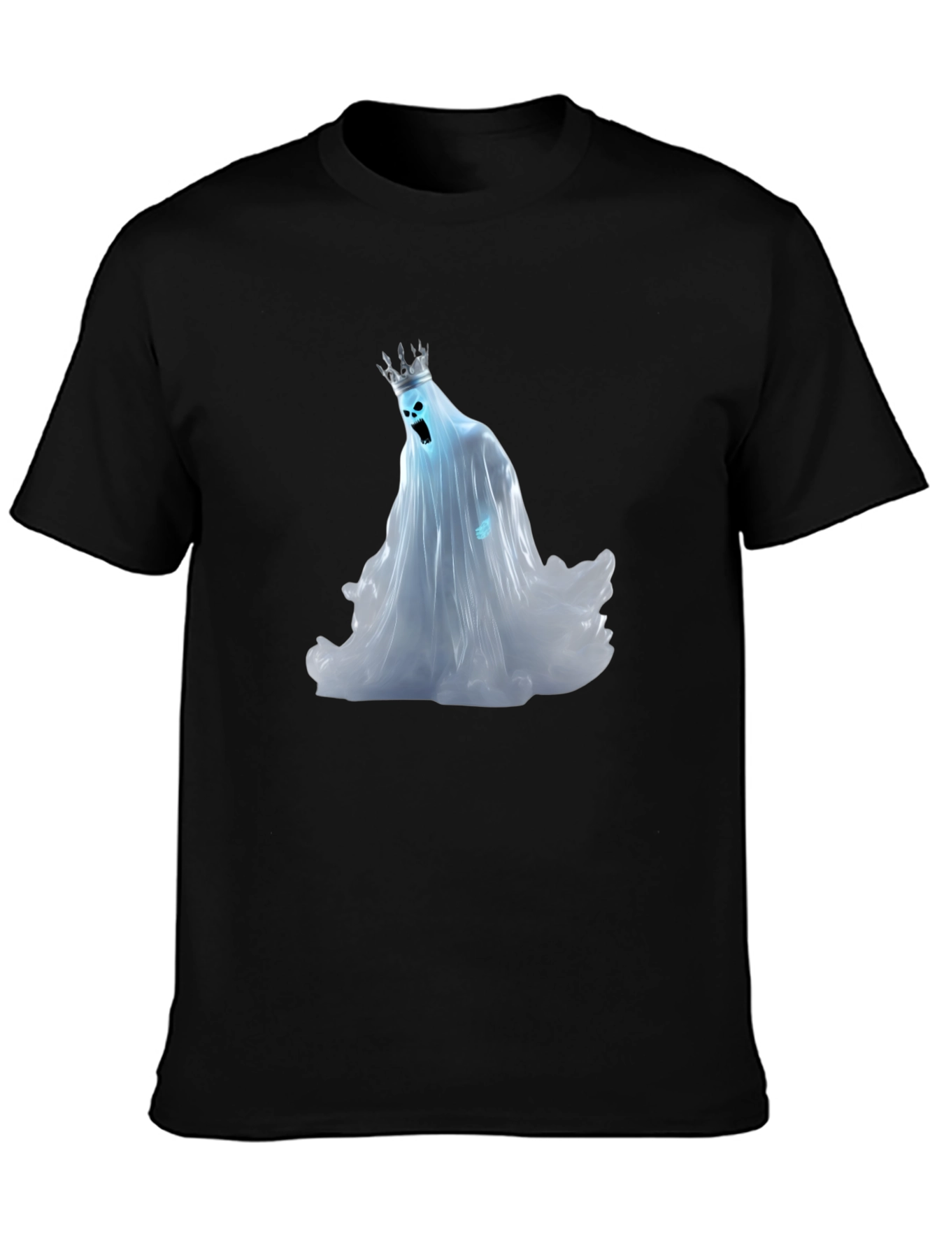Black Ghost King Graphic Tee - Black Cotton Shirt view 3