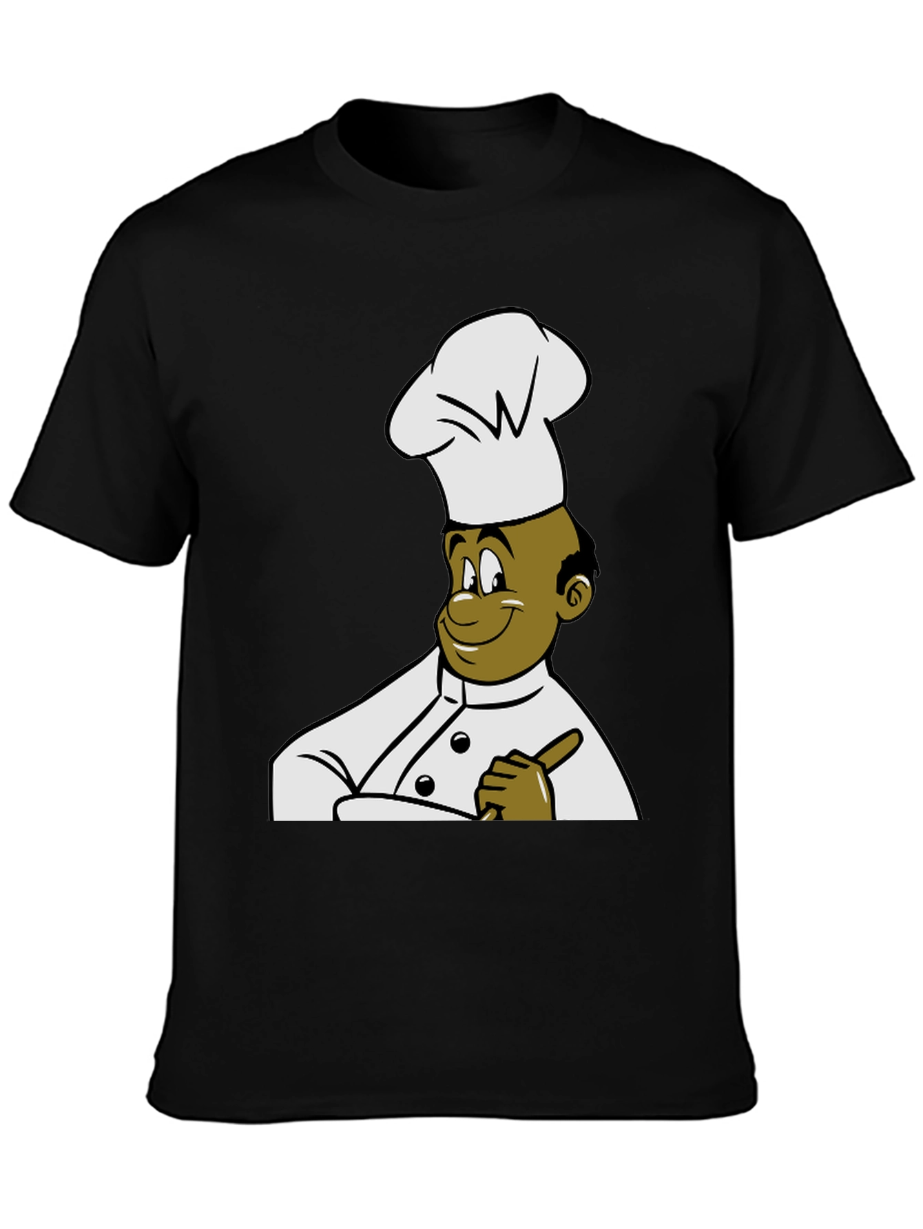 Black Chef Cartoon Graphic Tee - Black T-Shirt view 3