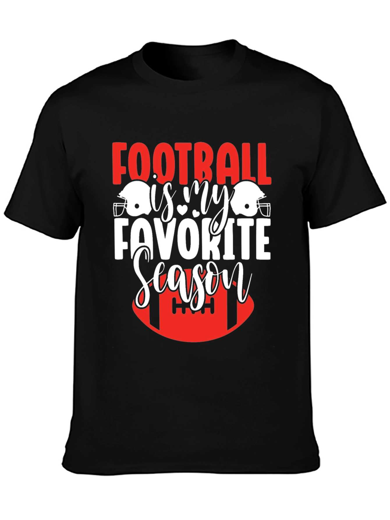 Black Football Is My Favorite Season T-Shirt view 3