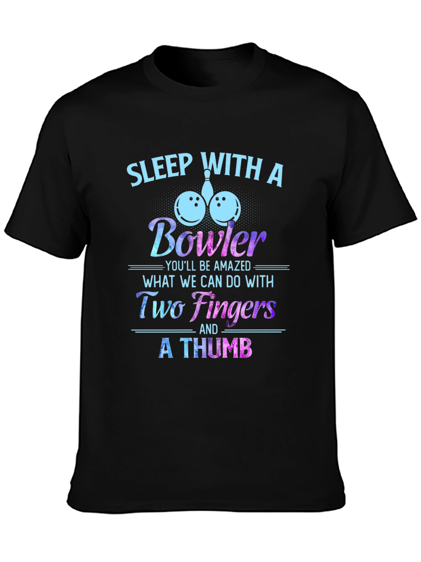 Black Sleep With A Bowler Funny T-Shirt view 3