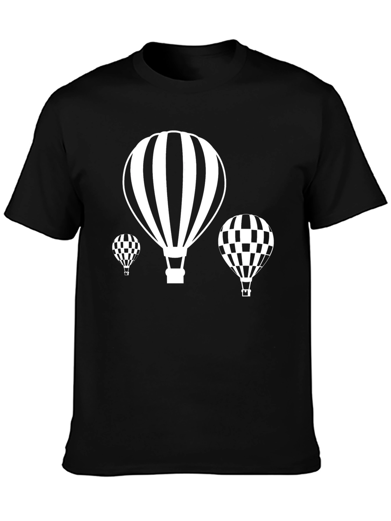 Black Hot Air Balloon T-Shirt - Stylish Graphic Tee view 3