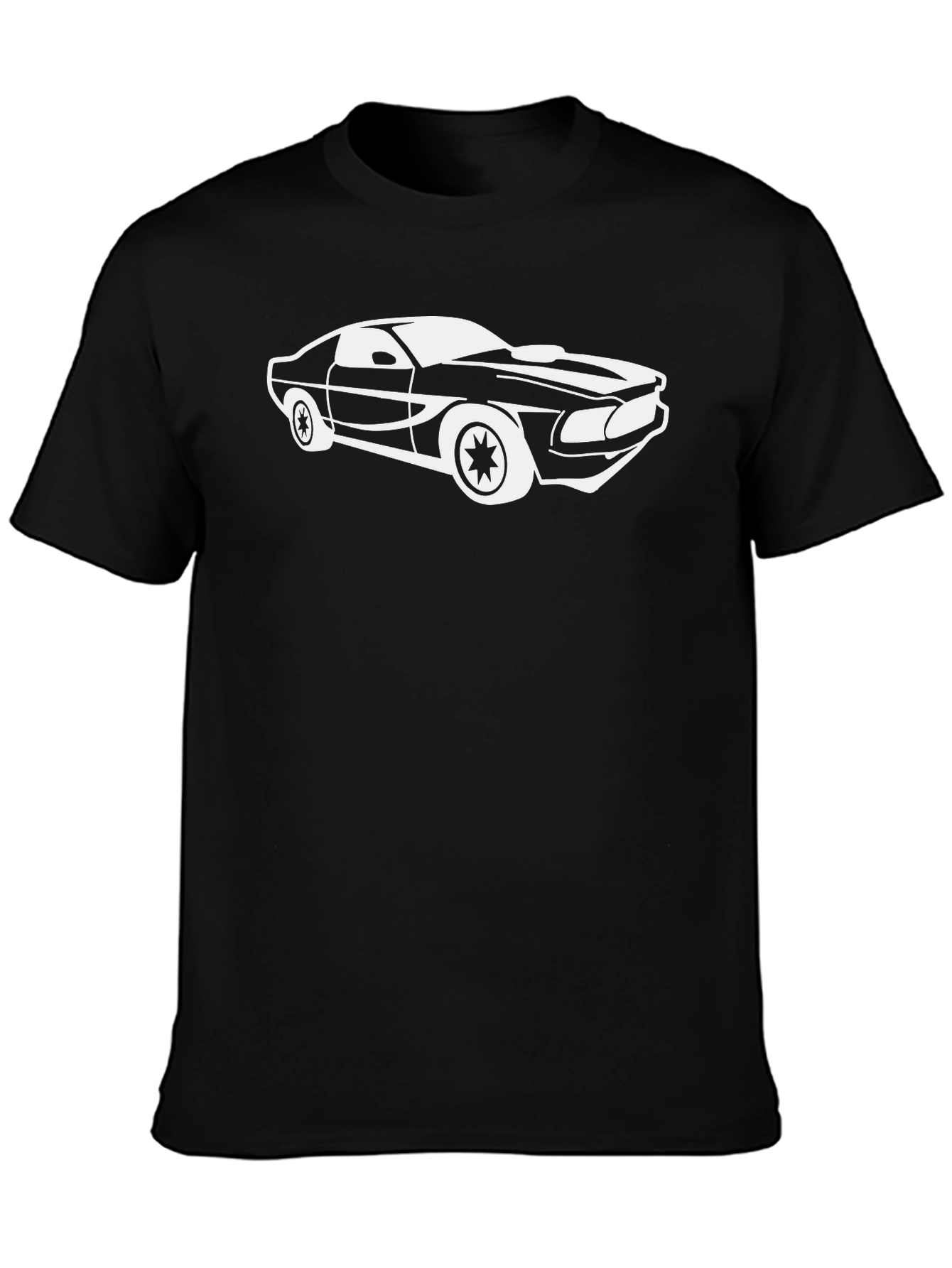 Black Classic Car Graphic Tee - Black Cotton view 3