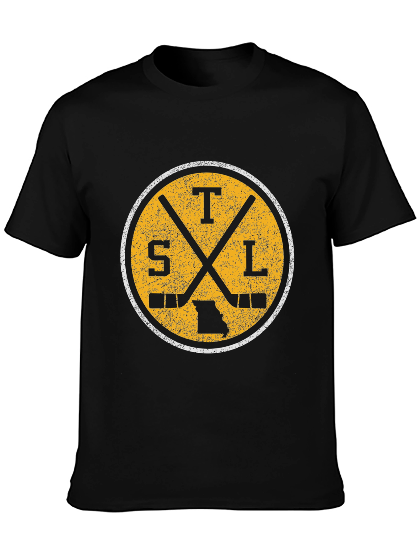 Black STL Hockey T-Shirt - Missouri State Pride Tee view 3