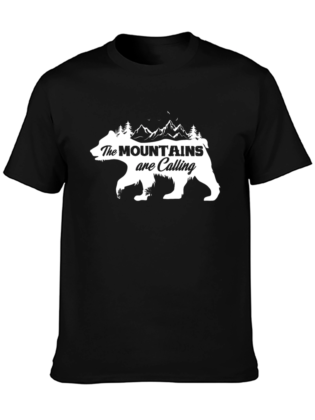 Black Mountains Calling Bear Graphic Tee - Black Cotton Comfort view 3