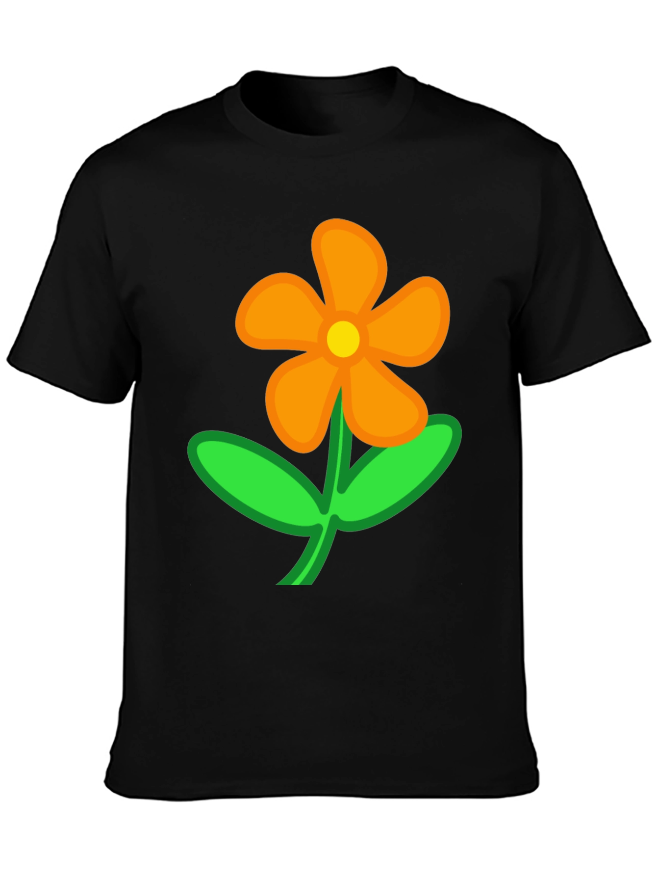 Black Black Flower T-Shirt - Casual Cotton Tee view 3