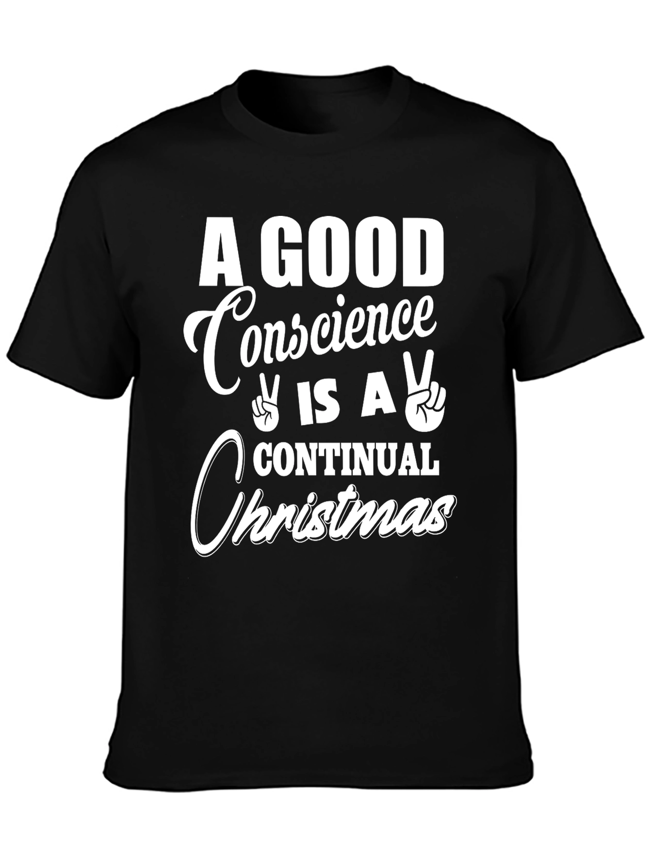 Black A Good Conscience Christmas Graphic Tee view 3