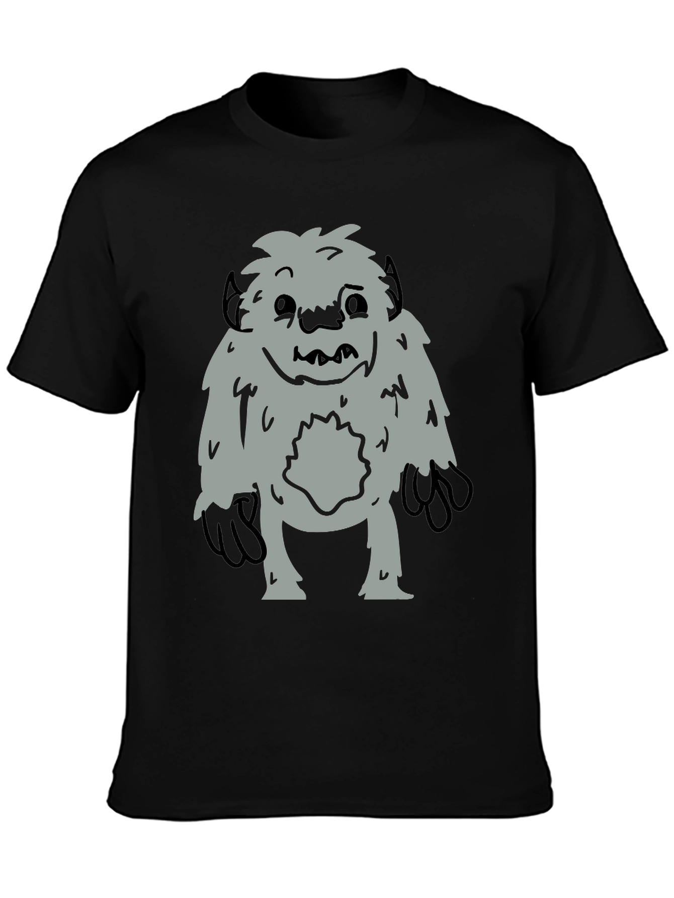 Fun Bigfoot Graphic Tee - Black Cotton Blend - 3