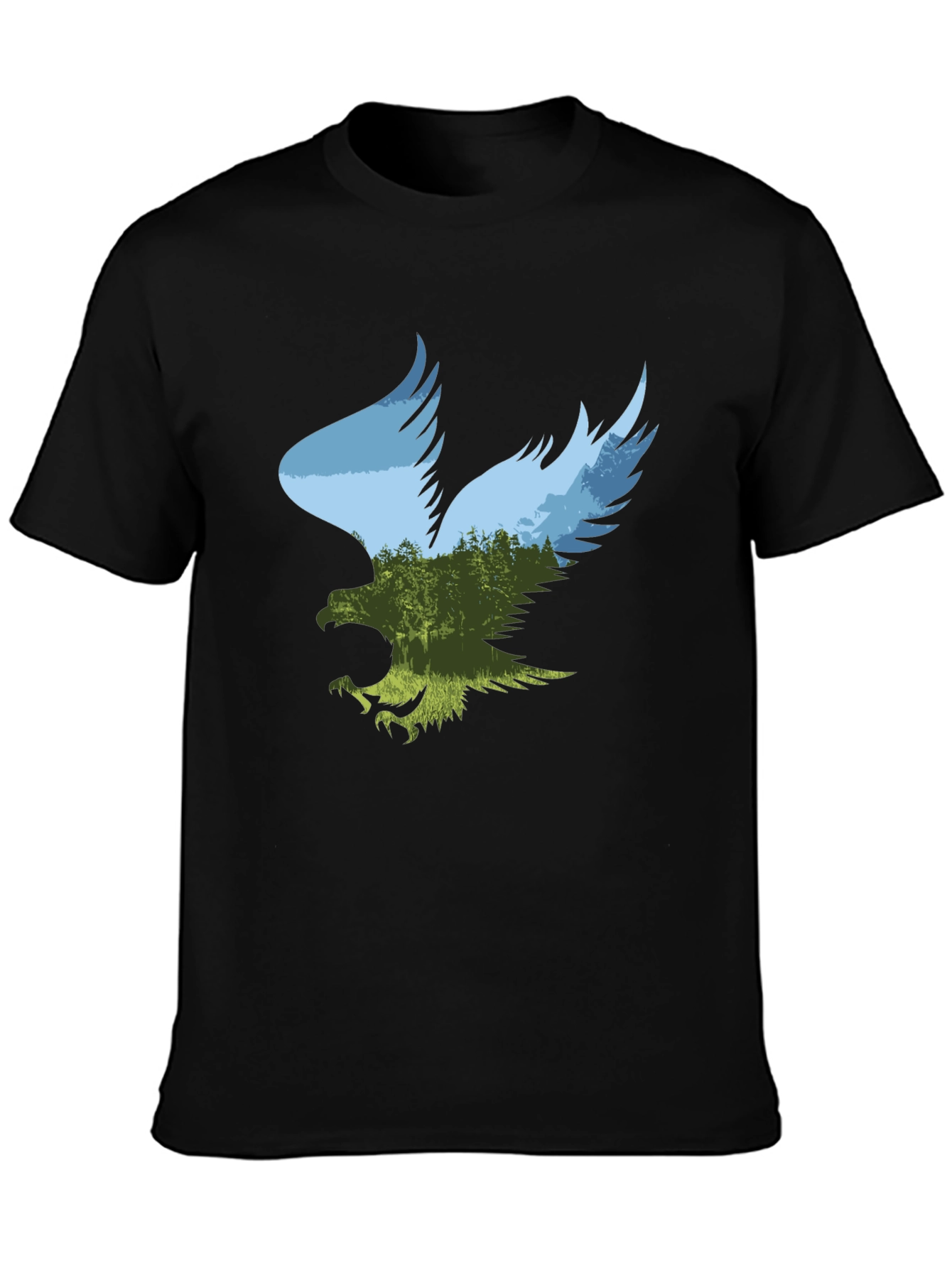 Black Eagle Graphic Print Black T-Shirt view 3