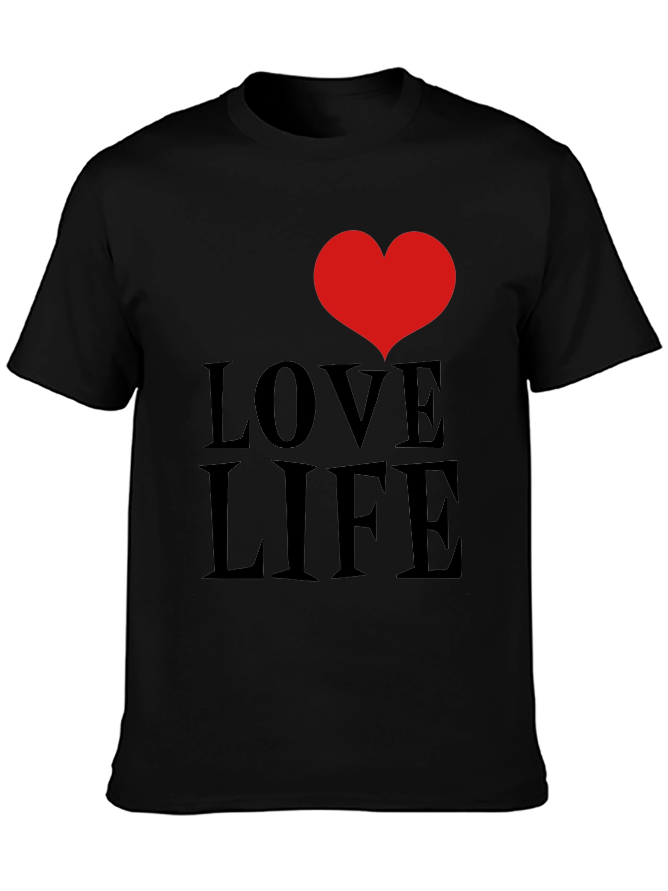 Black Love Life Graphic Tee - Black Cotton Comfort view 3