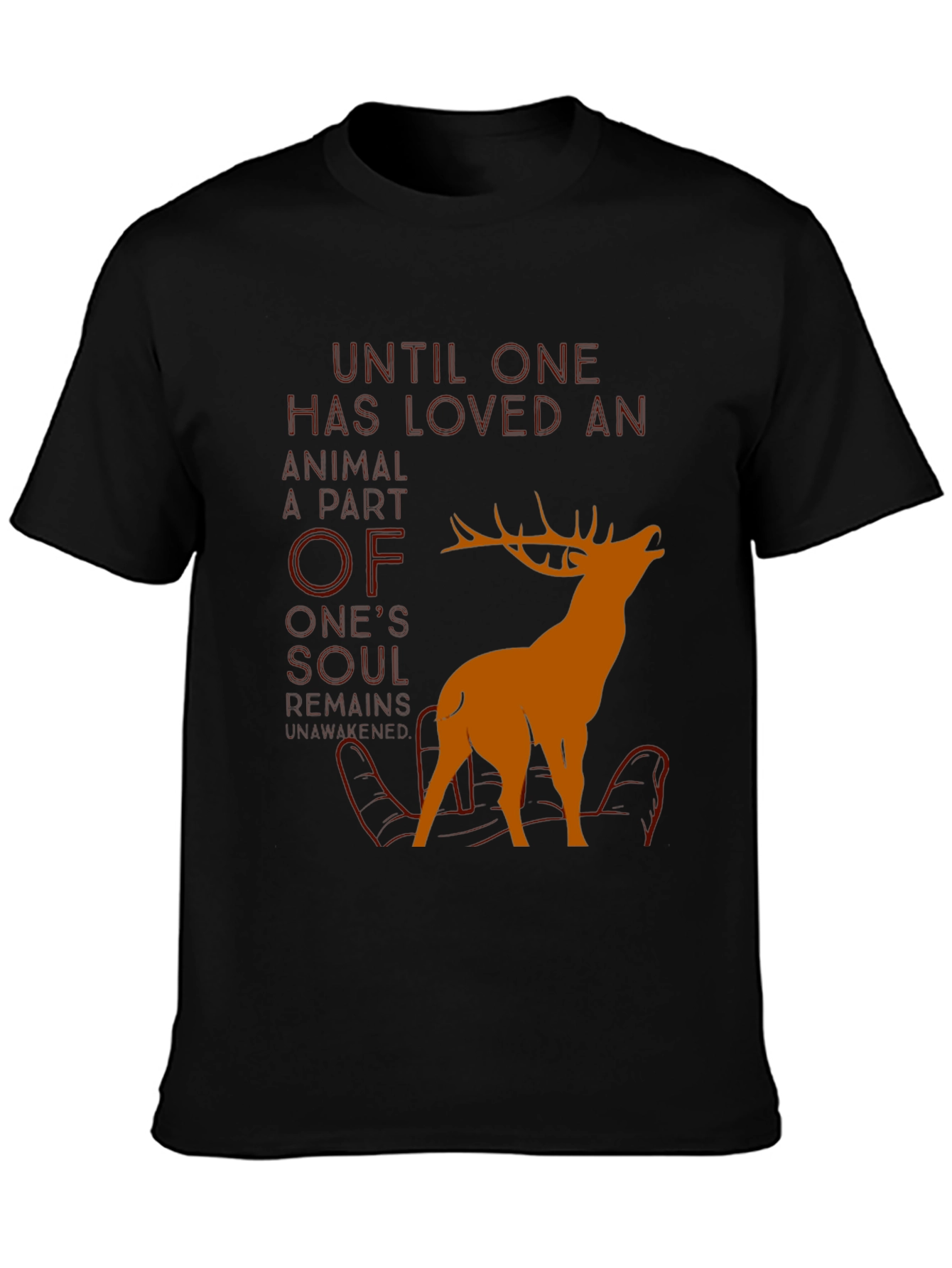 Black Wildlife Lover Graphic Tee - "Until One Has Loved" view 3