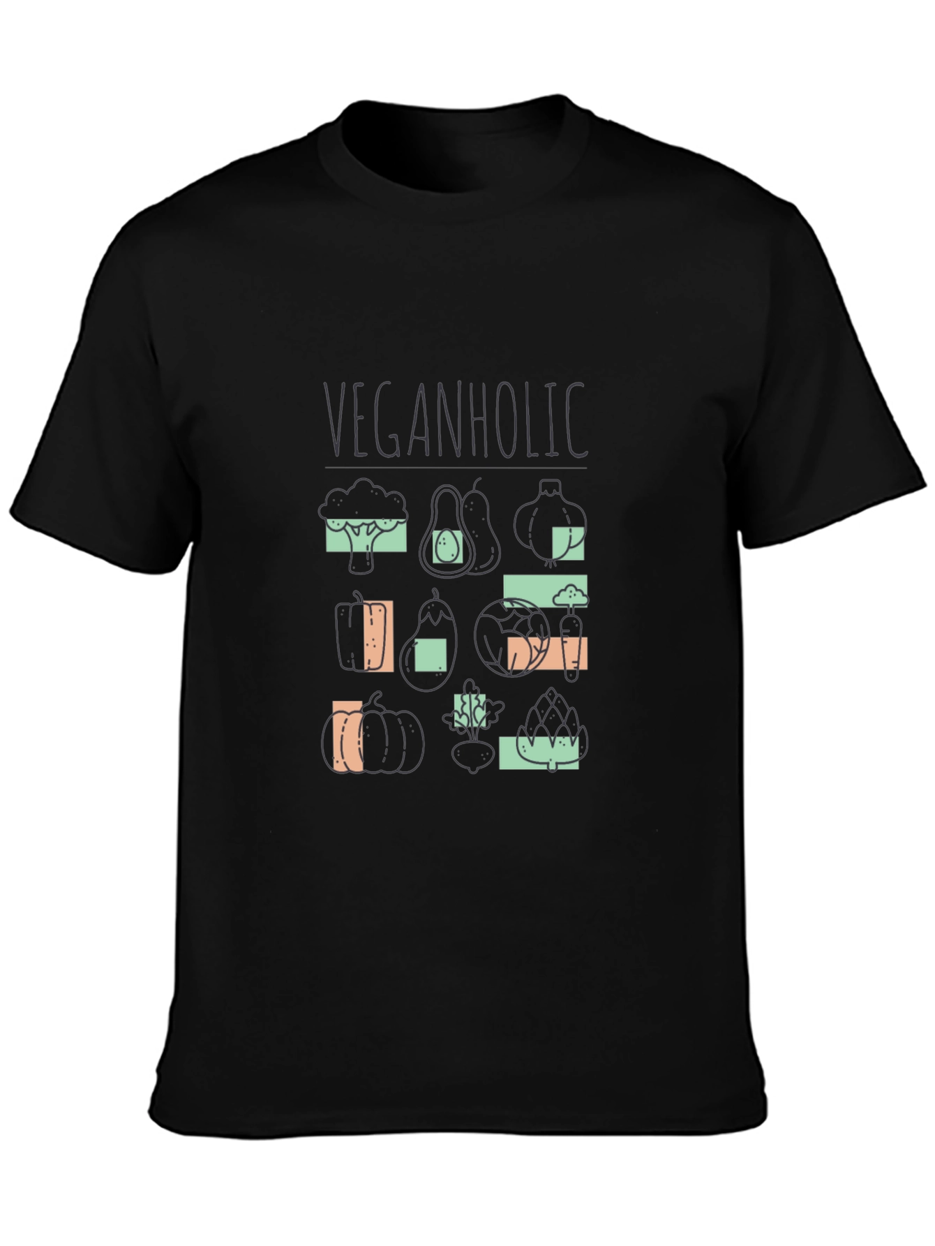 Black Veganholic T-Shirt - Stylish Vegan Apparel view 3