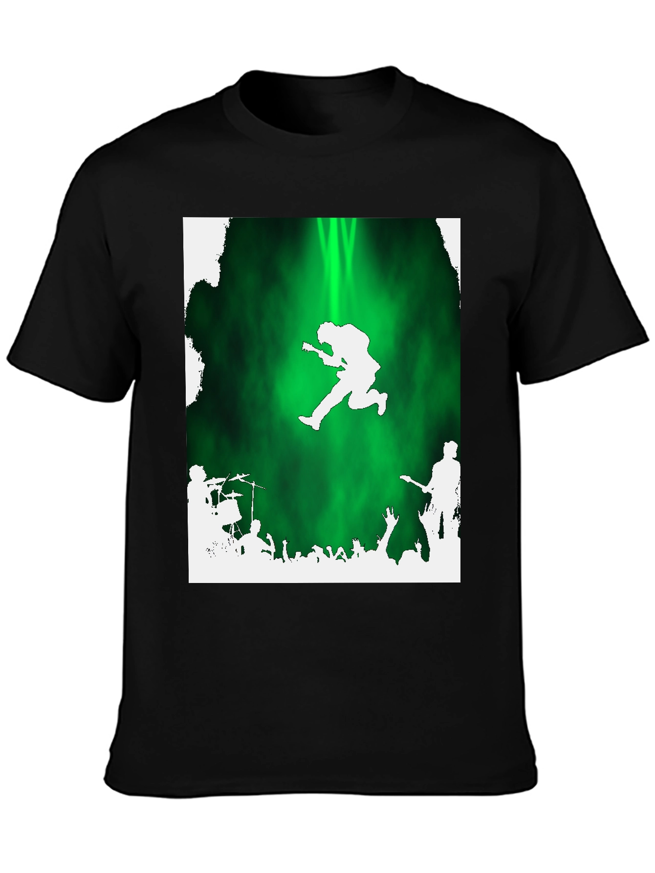 Rock Band Concert Graphic Tee - Black Cotton T-Shirt - 3