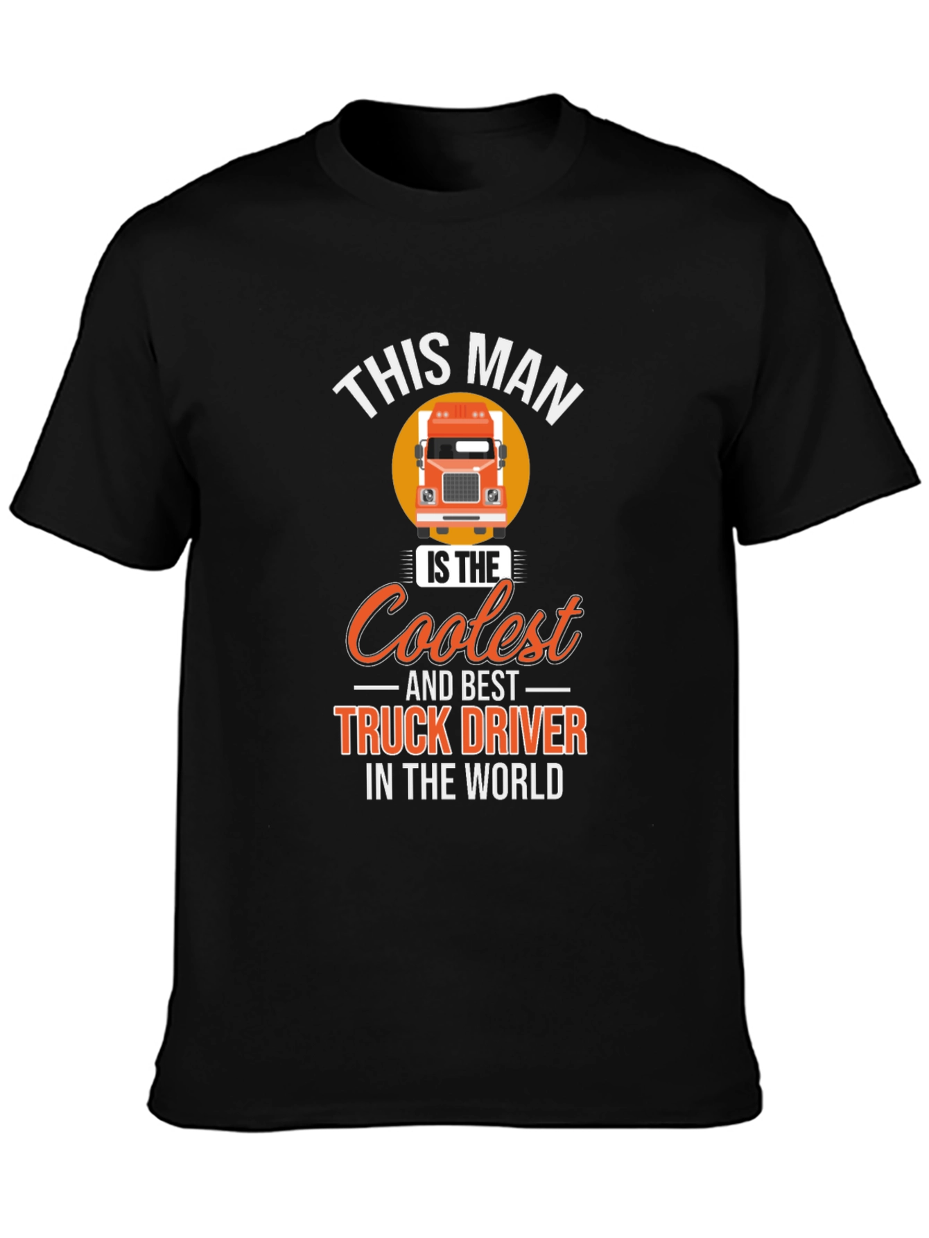 Black Coolest Truck Driver T-Shirt - Black Cotton Tee view 3