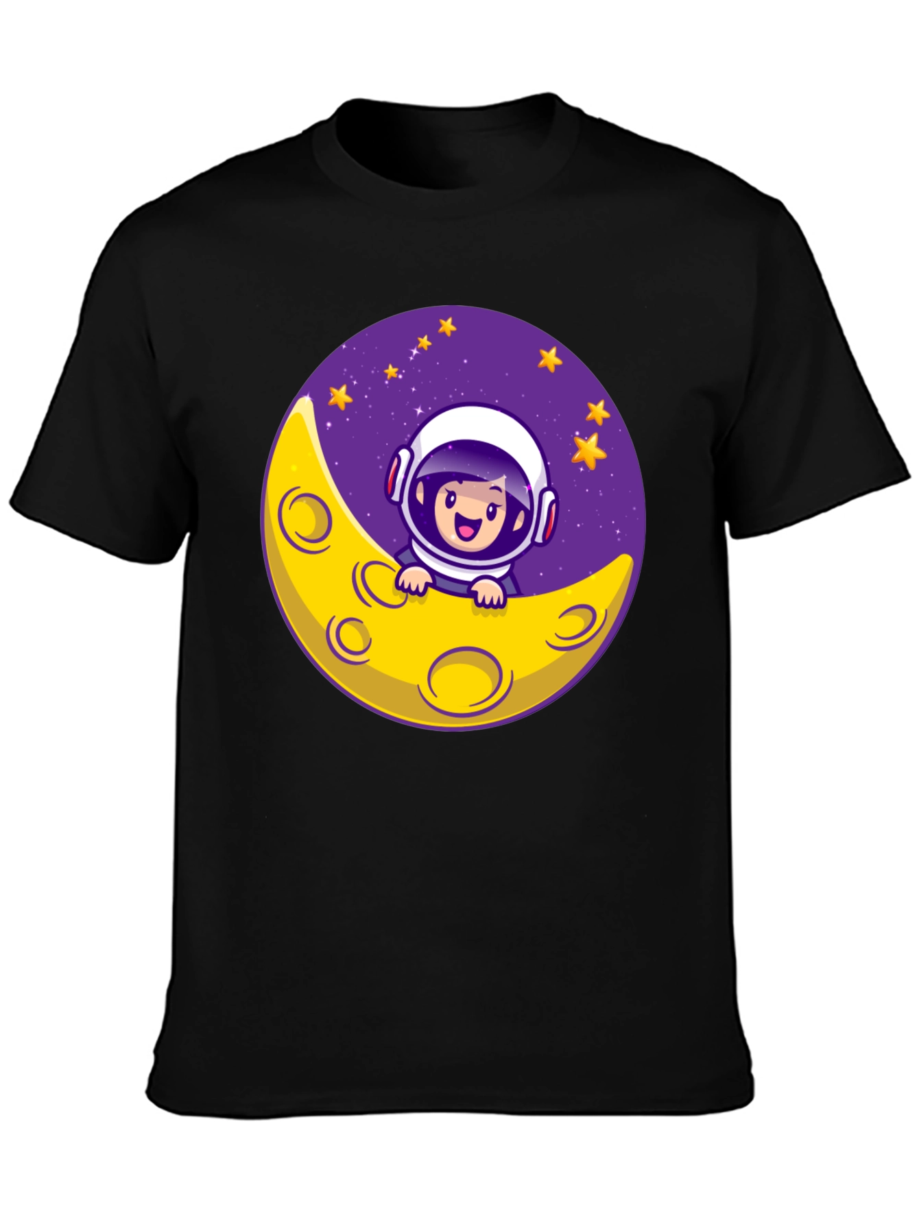 Black Astronaut Moon T-Shirt view 3