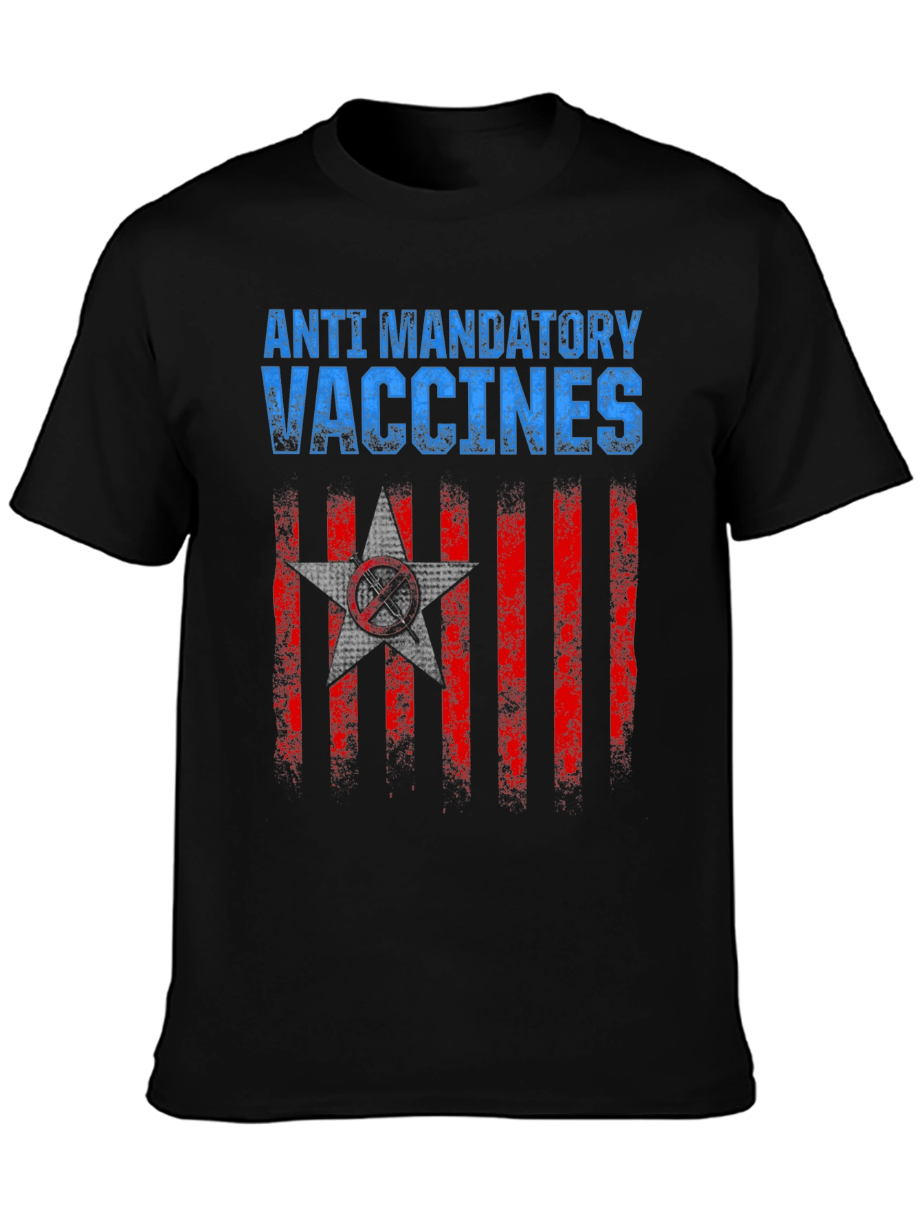 Black Anti Mandatory Vaccines T-Shirt Black Cotton view 3