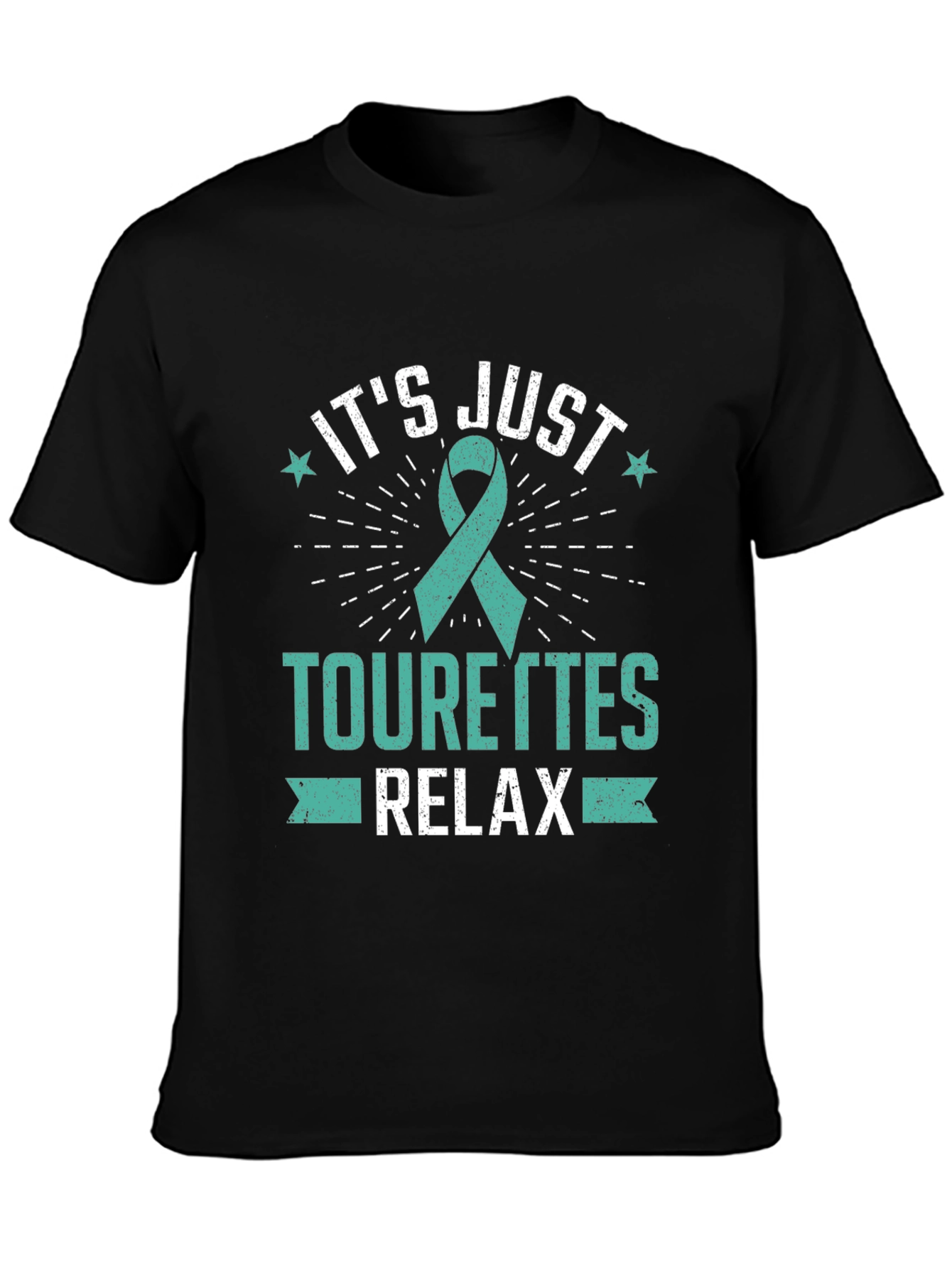 Black Tourette's Awareness T-Shirt - Relax view 3