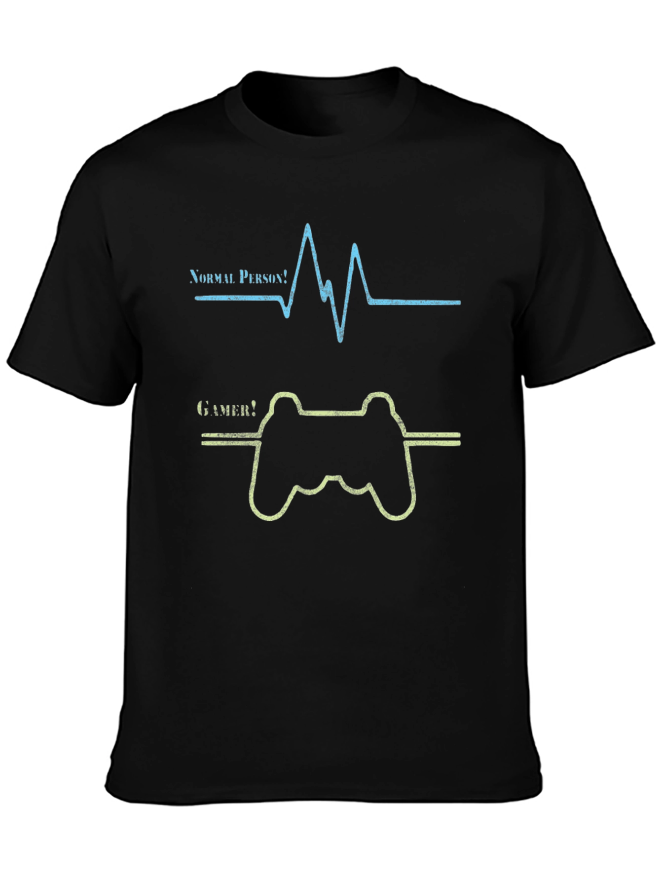 Black Gamer Heartbeat Graphic Tee - Novelty T-Shirt view 3