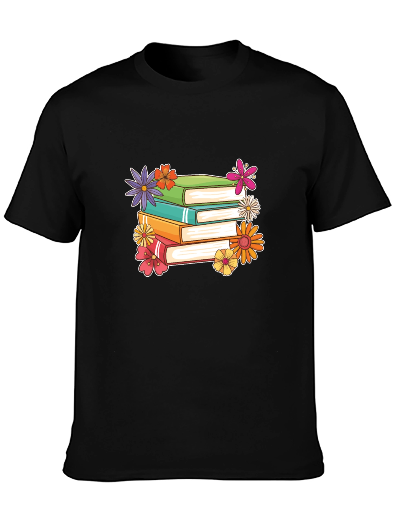 Black Book Lover's Floral Stack T-Shirt view 3