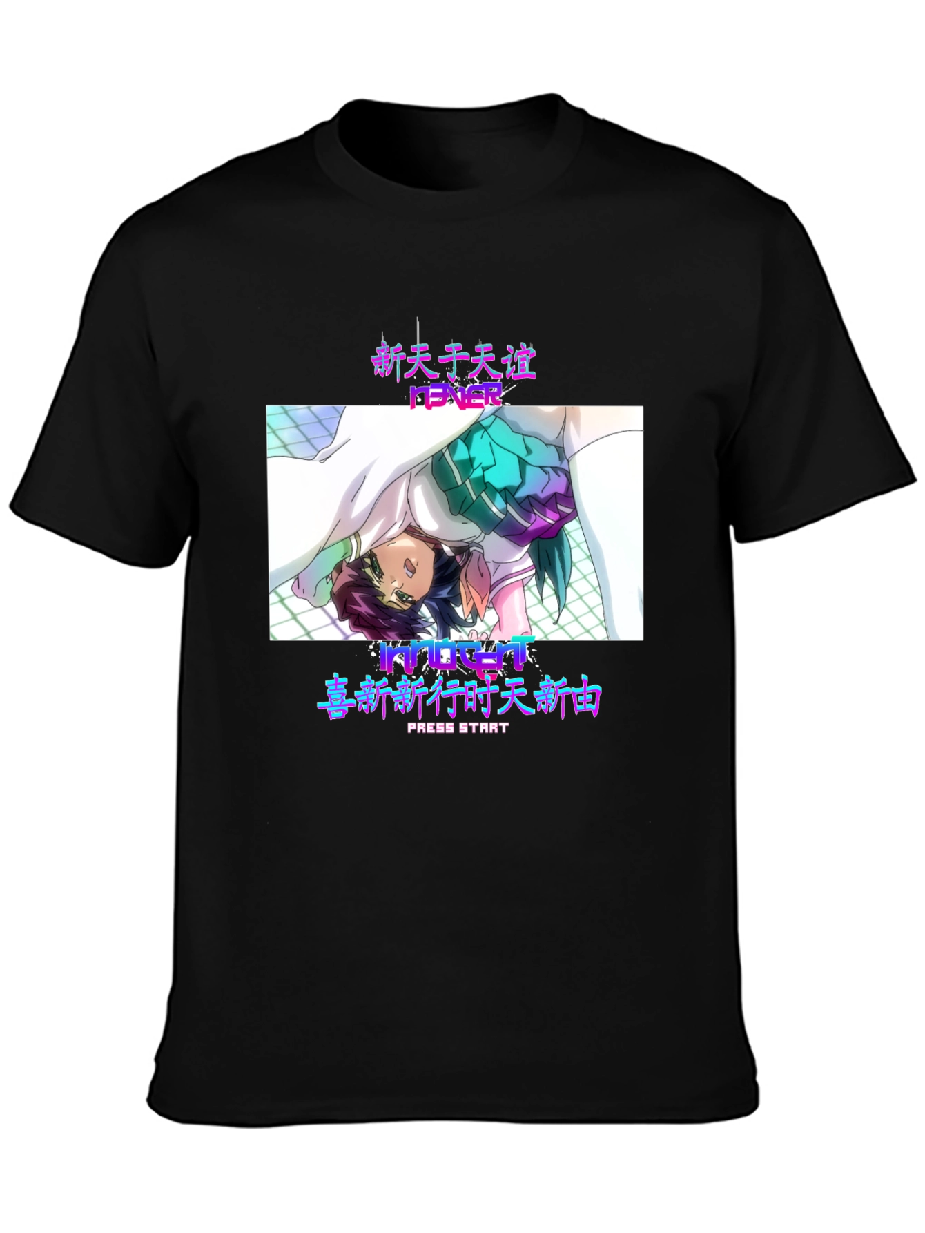 Black Anime Fever Black T-Shirt view 3