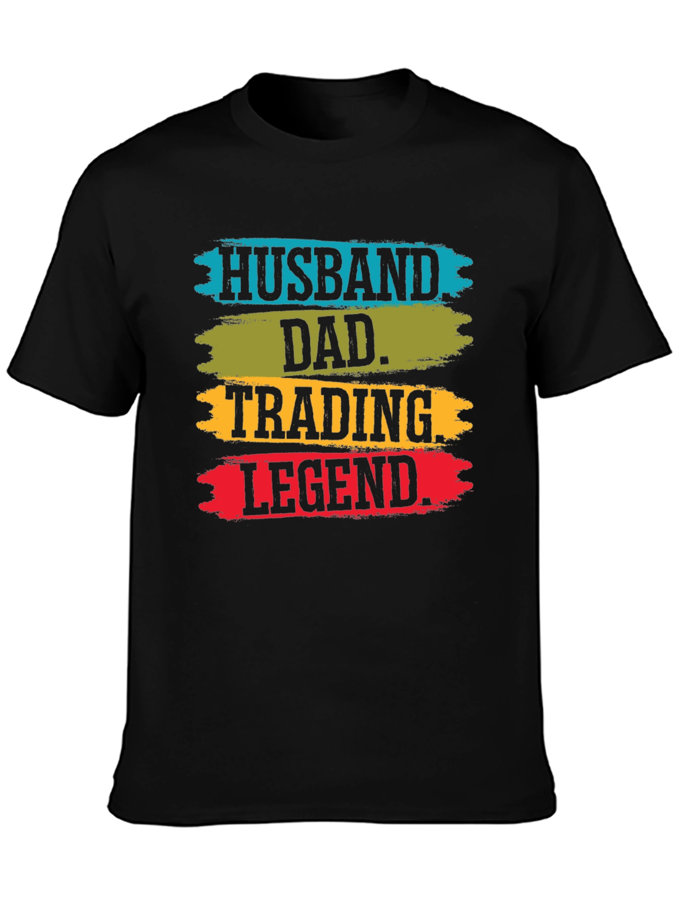 Black Husband Dad Trading Legend T-Shirt view 3