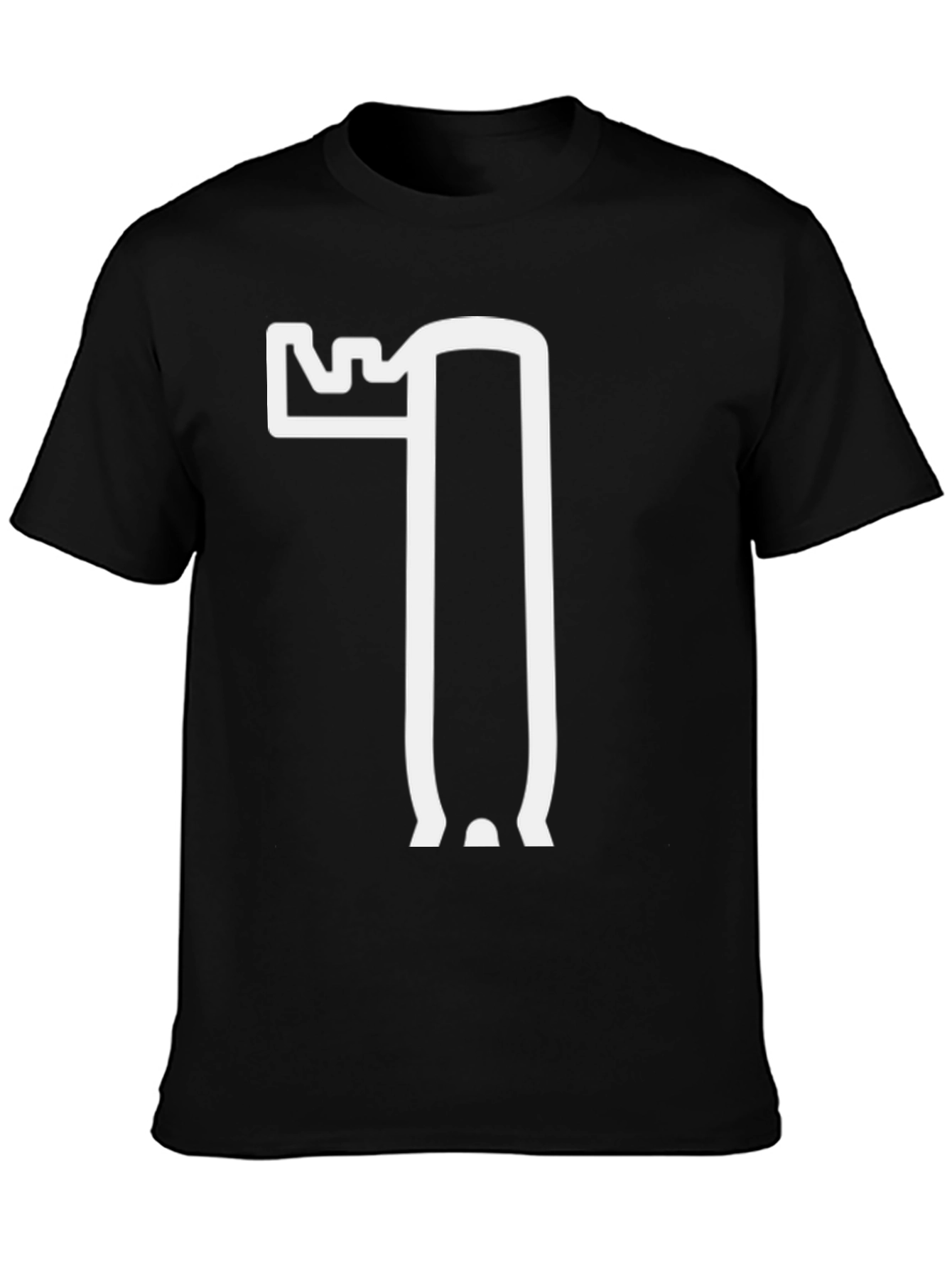 Black Modern Castle Graphic Tee - Black Cotton Blend Shirt view 3
