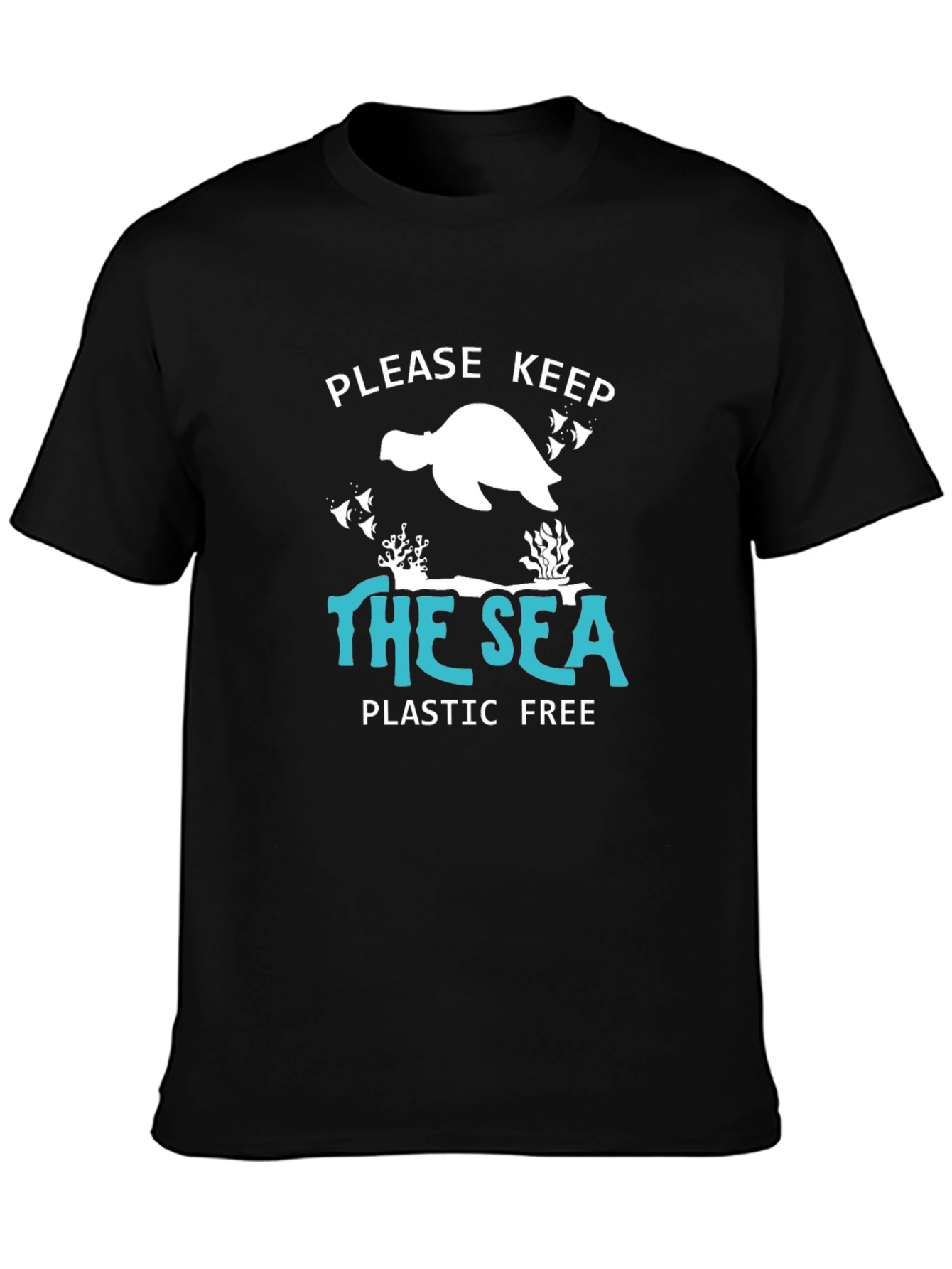 Black Keep the Sea Plastic Free Graphic Tee view 3