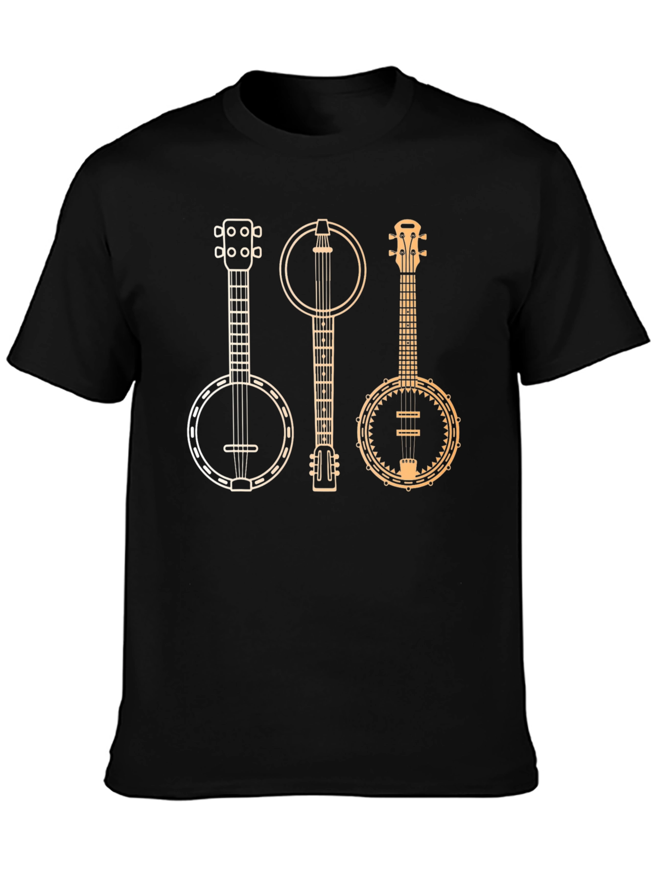 Black Banjo Trio Graphic Tee - Musician's Delight view 3