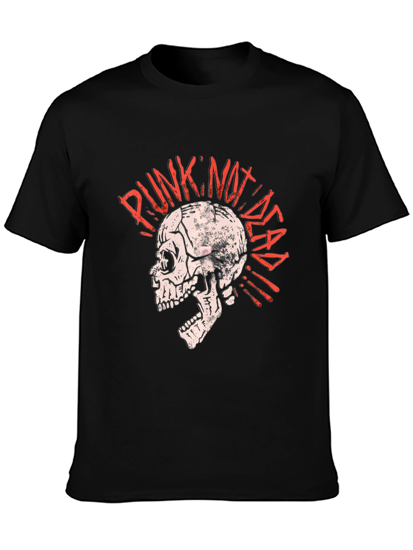 Black Punk Not Dead Skull T-Shirt view 3