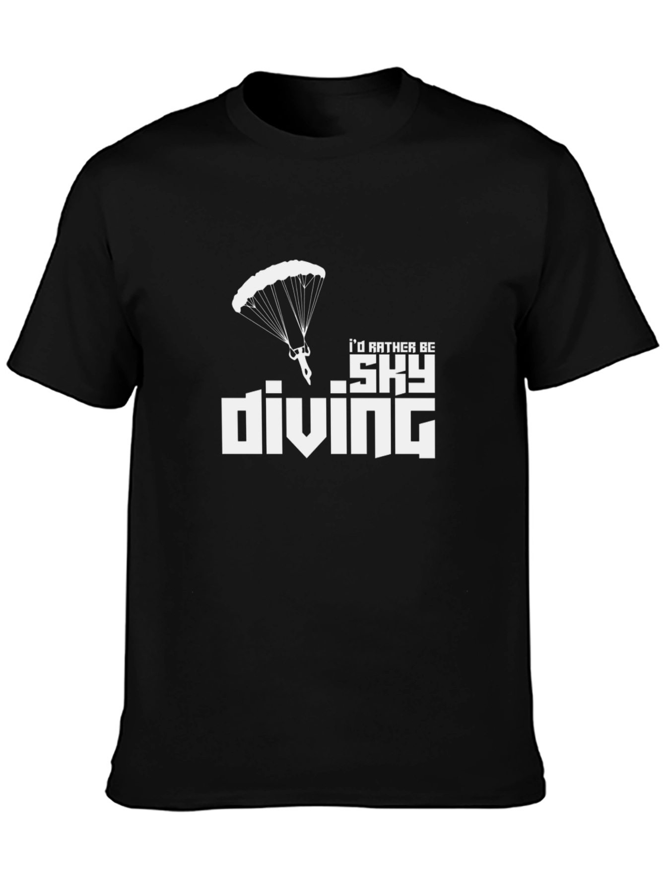 Black Skydiving T-Shirt: "I'd Rather Be" view 3