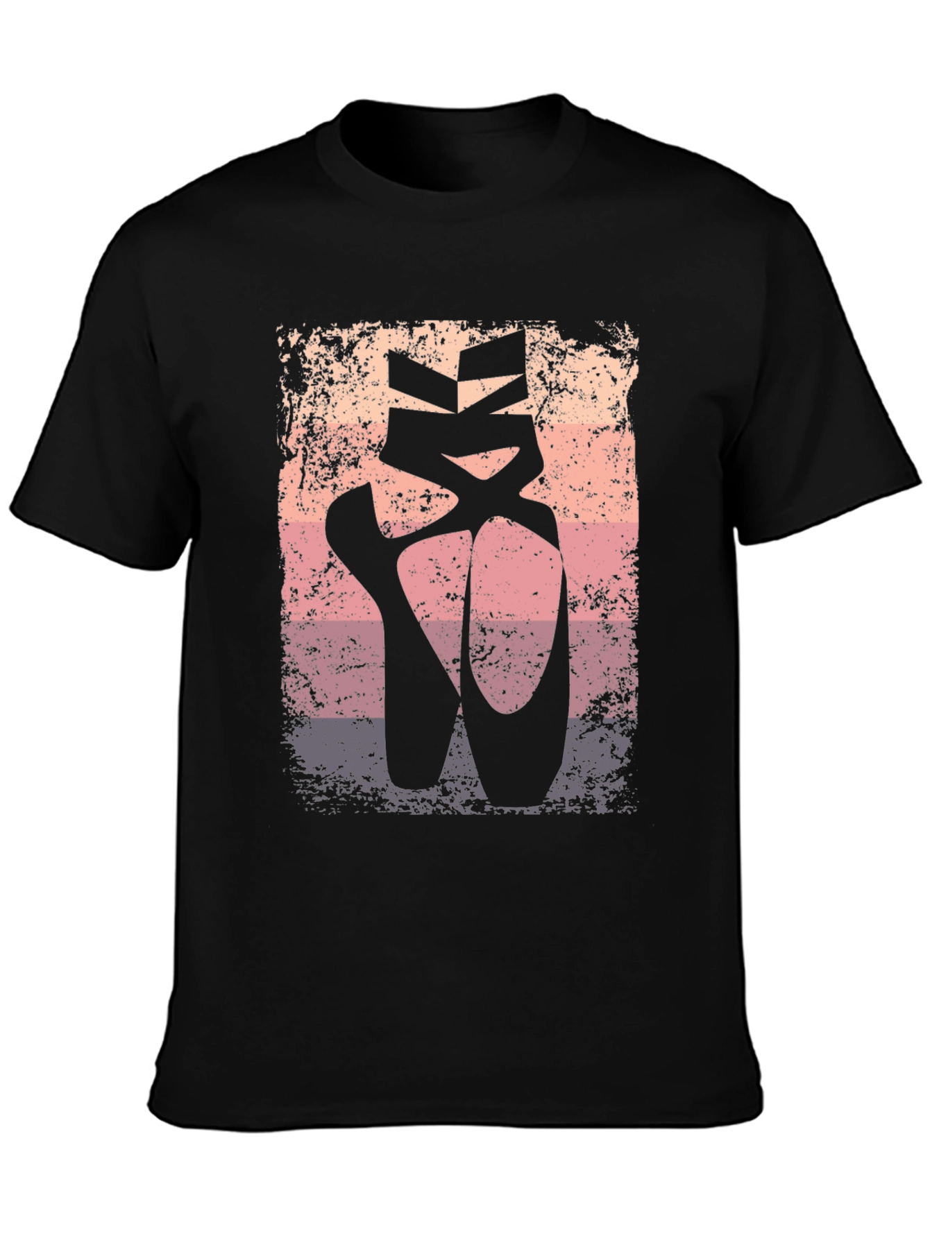 Black Ballet Pointe Shoes Graphic Tee - Dance Lover Shirt view 3