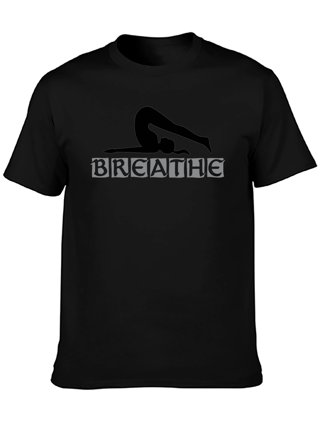 Black Yoga Pose Graphic Tee - Breathe view 3