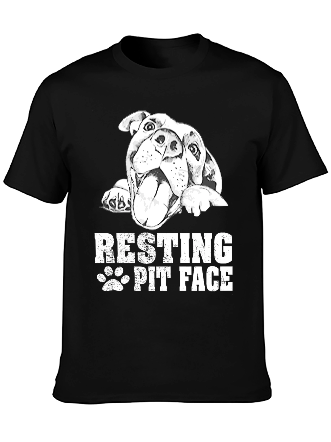 Black Resting Pit Face Black T-Shirt view 3