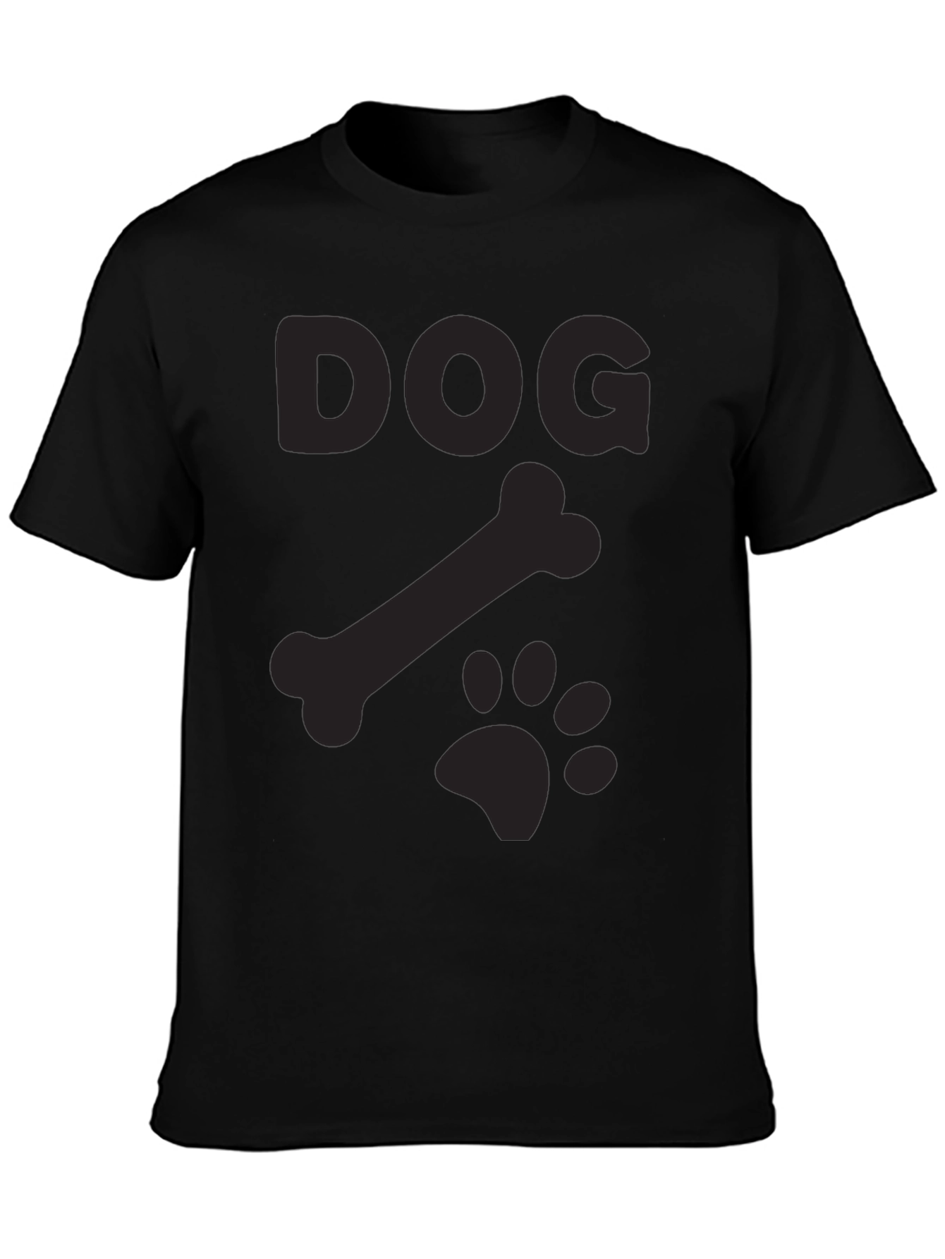Black Dog Bone Paw Print T-Shirt view 3
