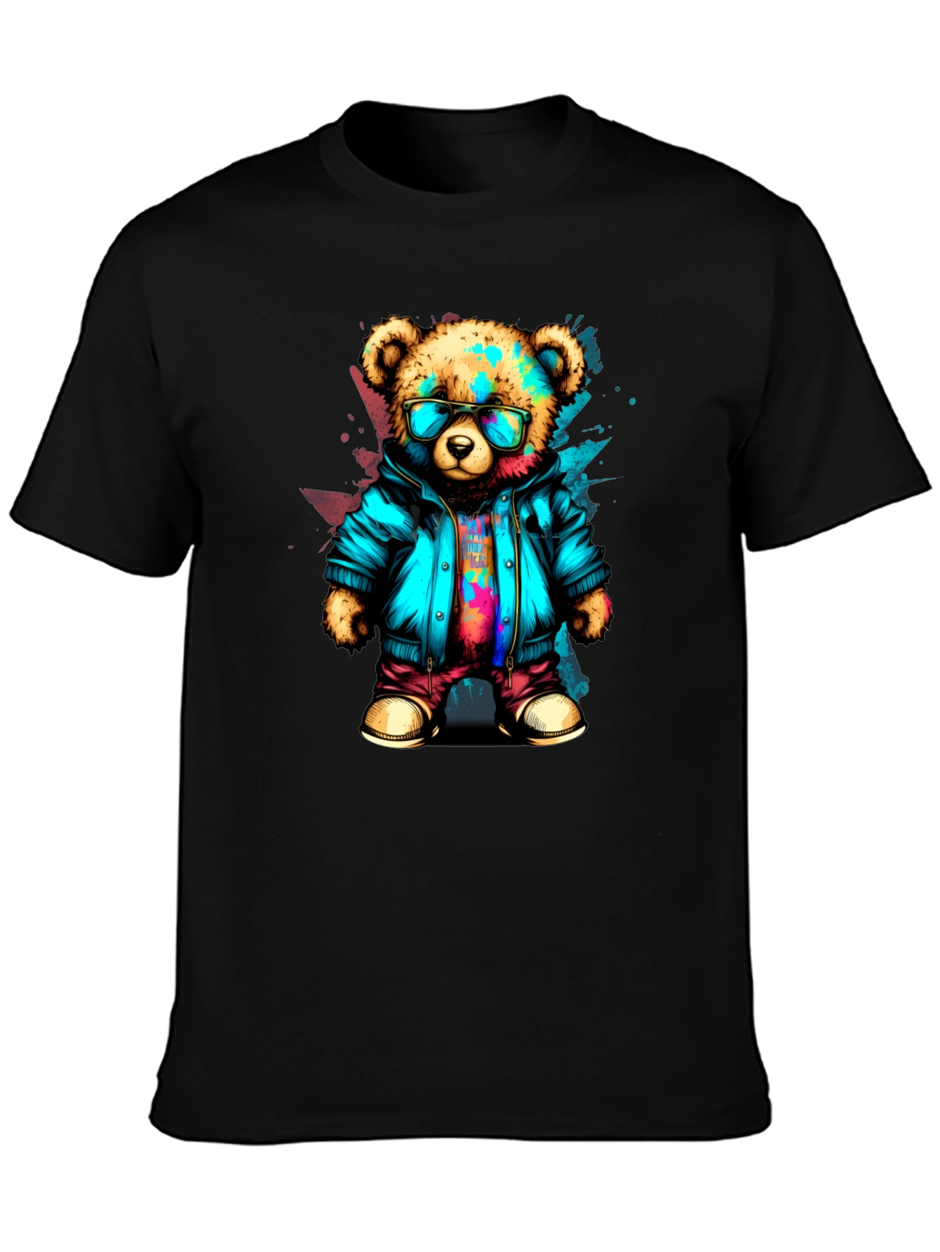 Black Cool Bear Graphic Tee - Urban Style view 3
