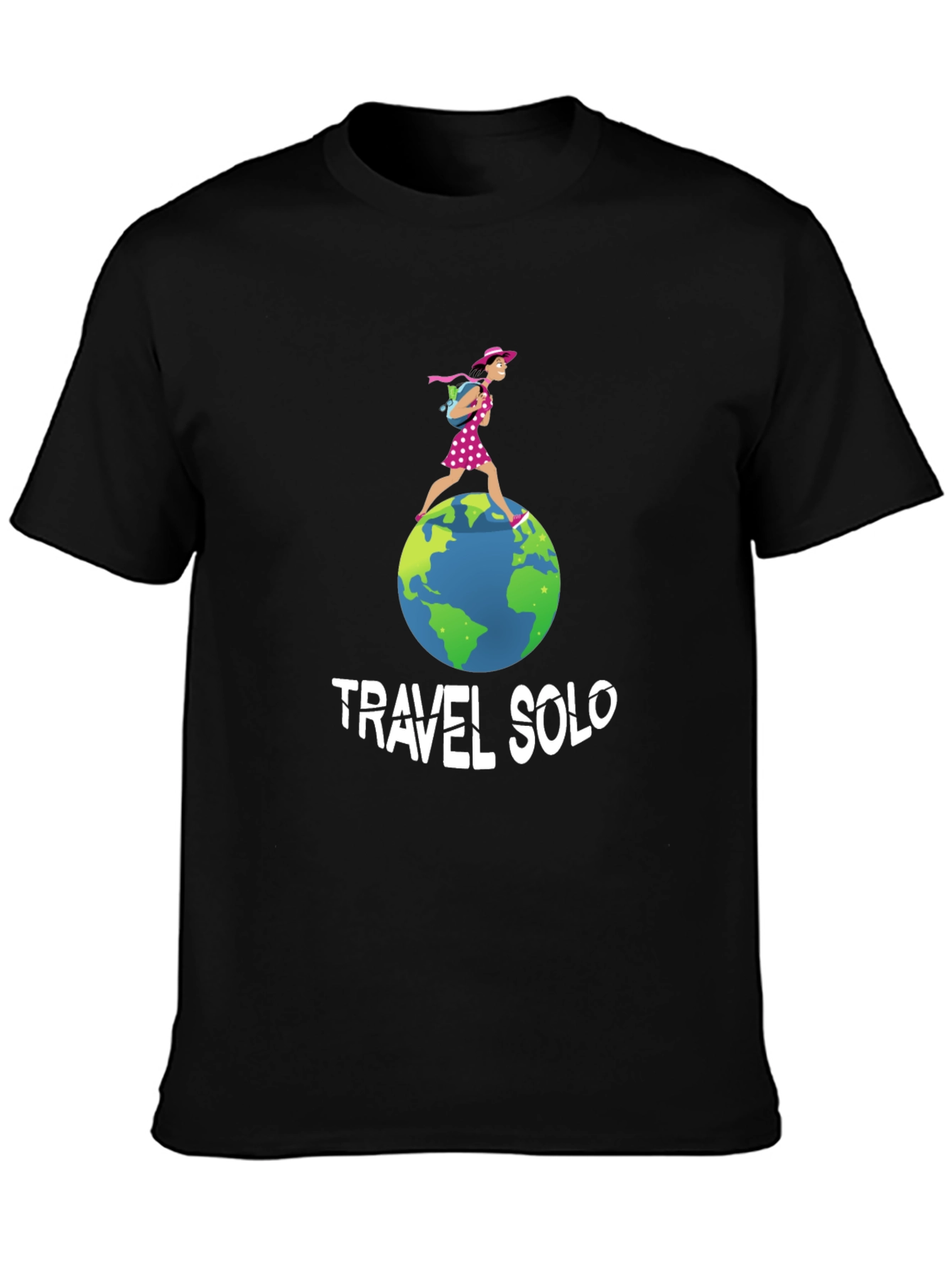Black Travel Solo Graphic Tee - Adventure Shirt view 3