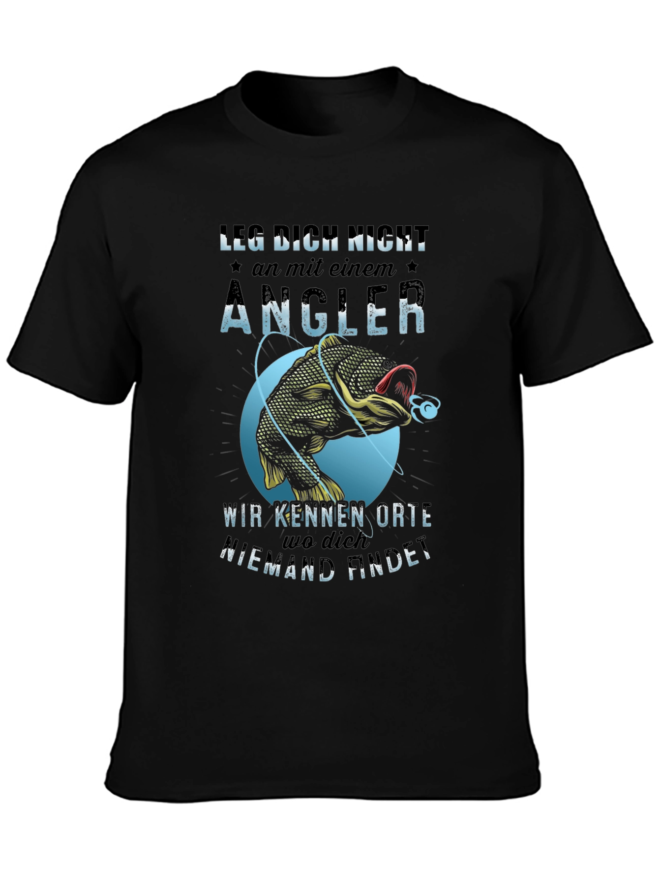 Black Angler Graphic Tee - Fishing Lover's Shirt view 3