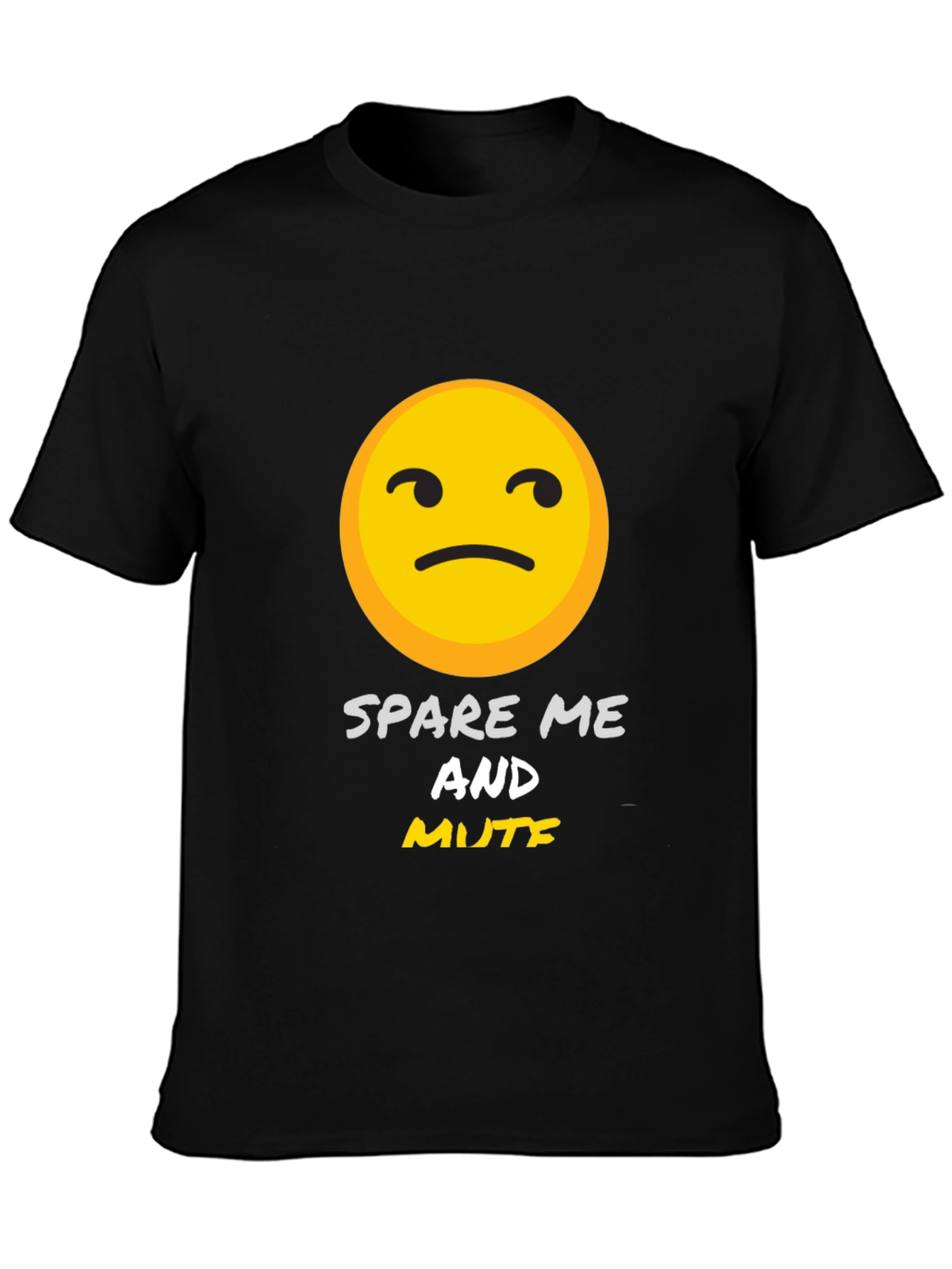 Black Spare Me and Mute Graphic T-Shirt view 3