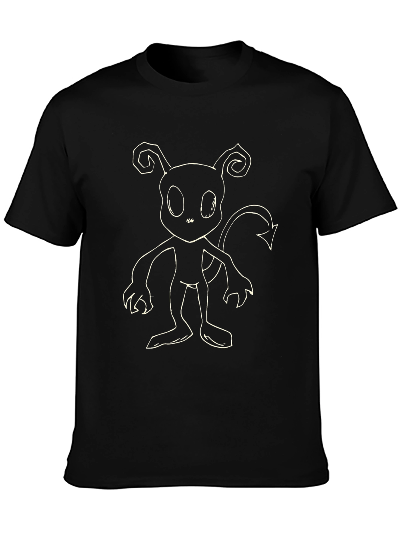Black Cartoon Devil T-Shirt - Black Graphic Tee view 3