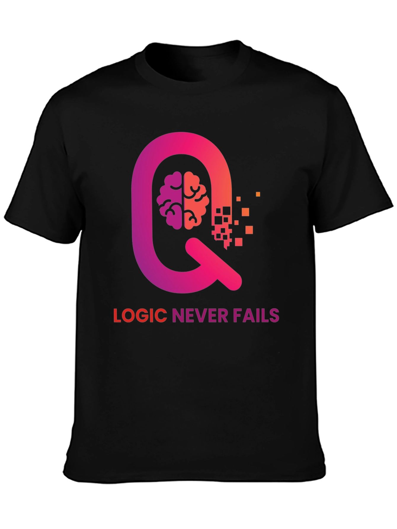 Black Logic Never Fails Graphic Tee view 3