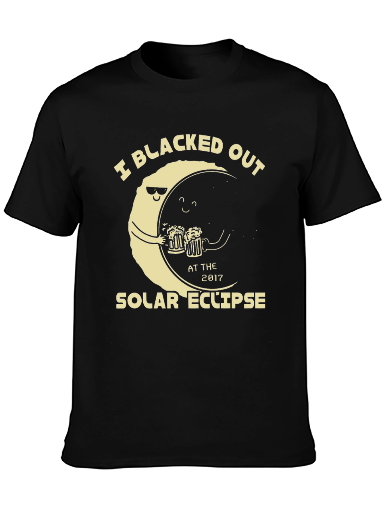Black Blacked Out Solar Eclipse T-Shirt Funny Drinking Tee view 3
