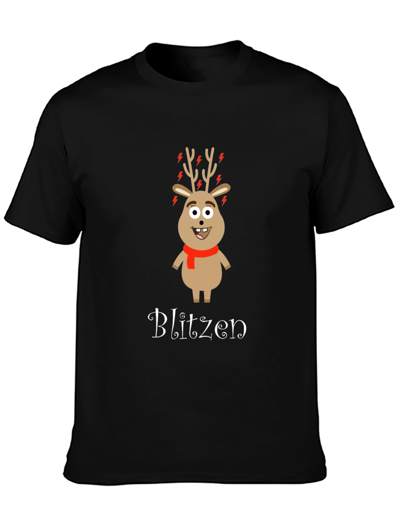 Black Blitzen Reindeer Graphic T-Shirt view 3